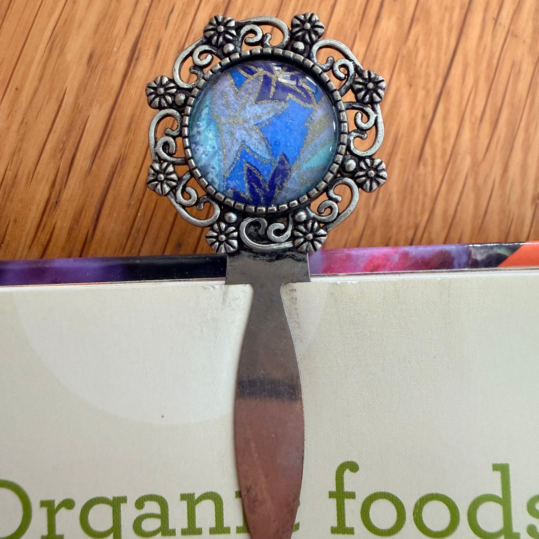 Antique Silver Vintage WASHI Cabochon Bookmark