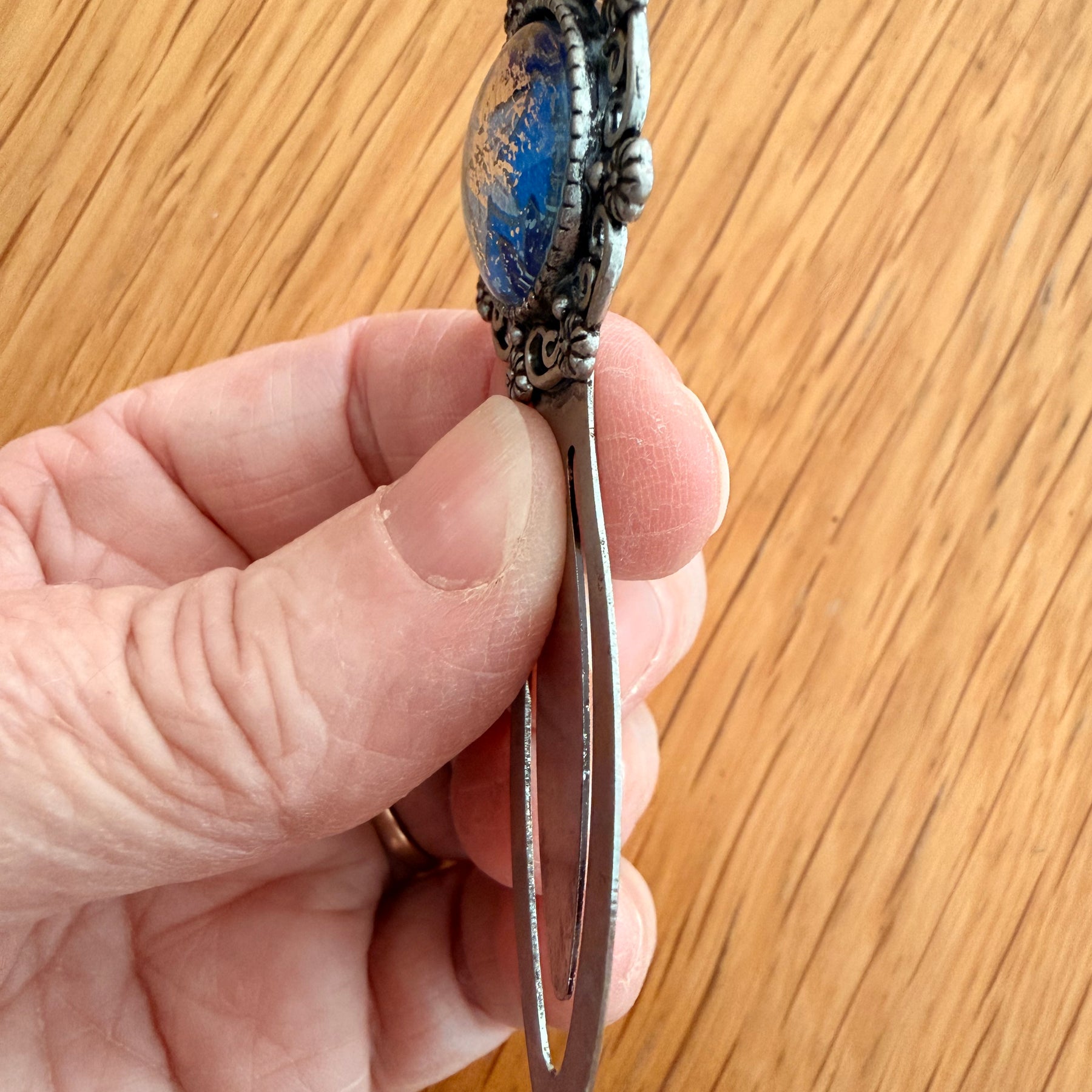 Antique Silver Vintage WASHI Cabochon Bookmark