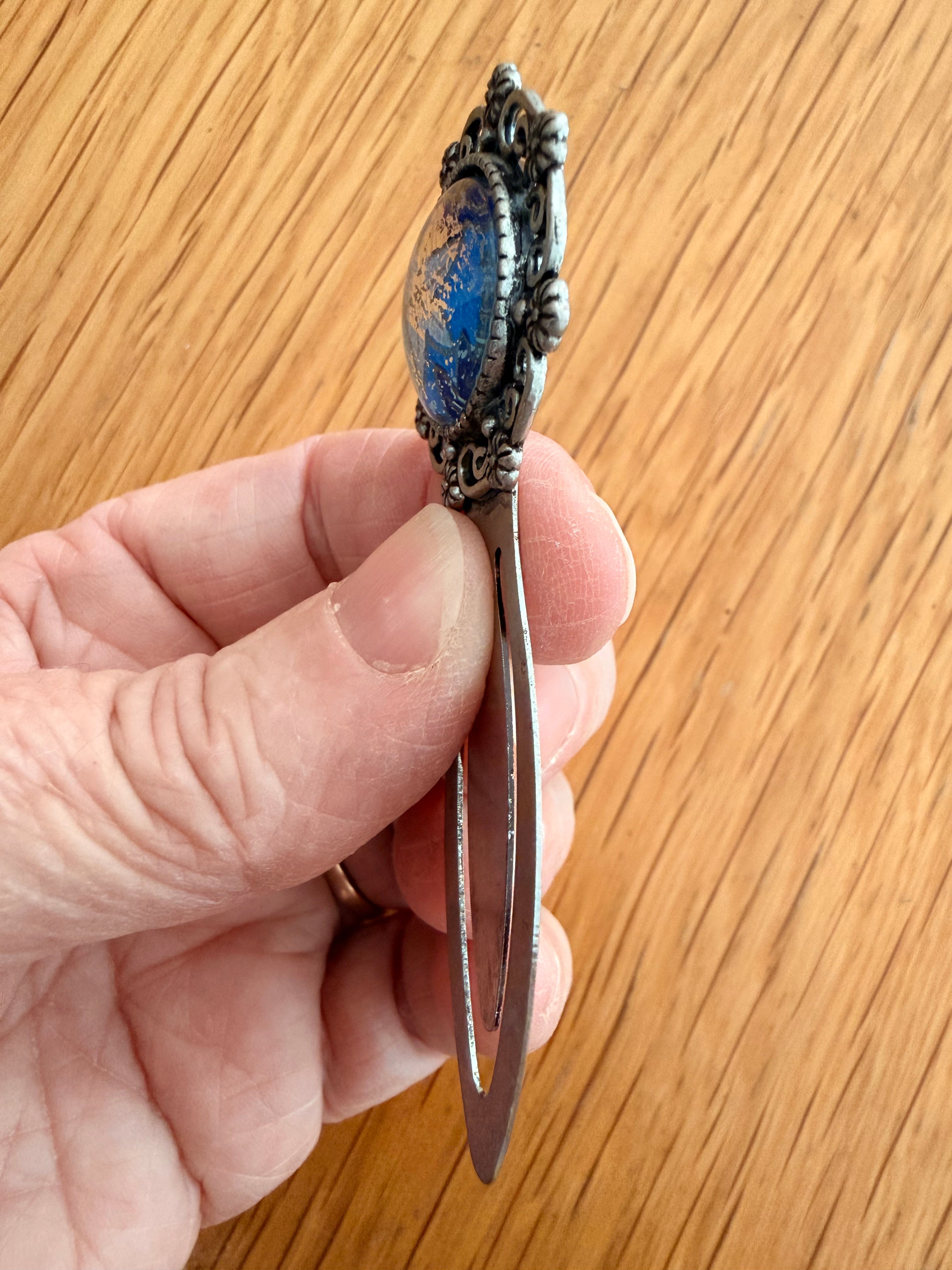 Antique Silver Vintage WASHI Cabochon Bookmark