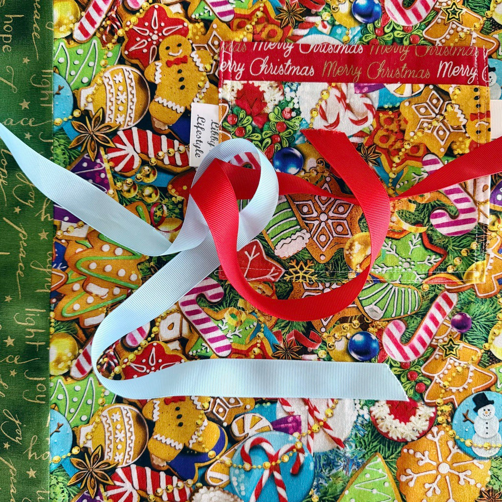 Gingerbread cookies ladies' Christmas tie back apron.