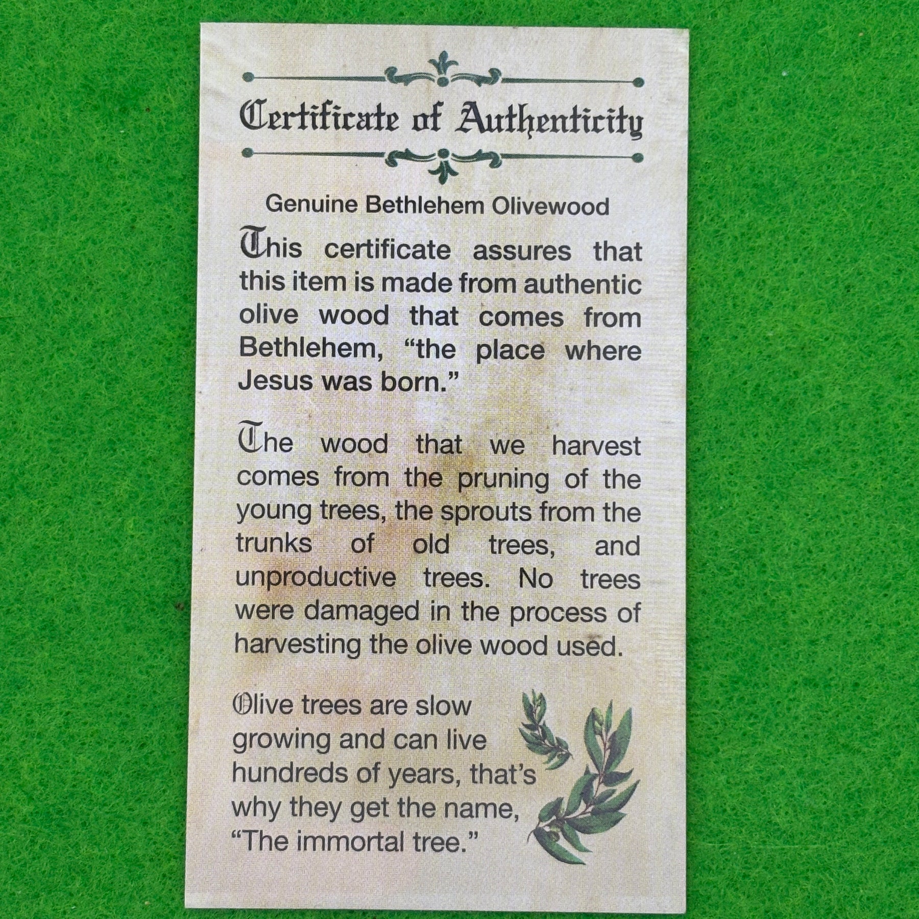 Bethlehem Olive Spiritual Twist Pen