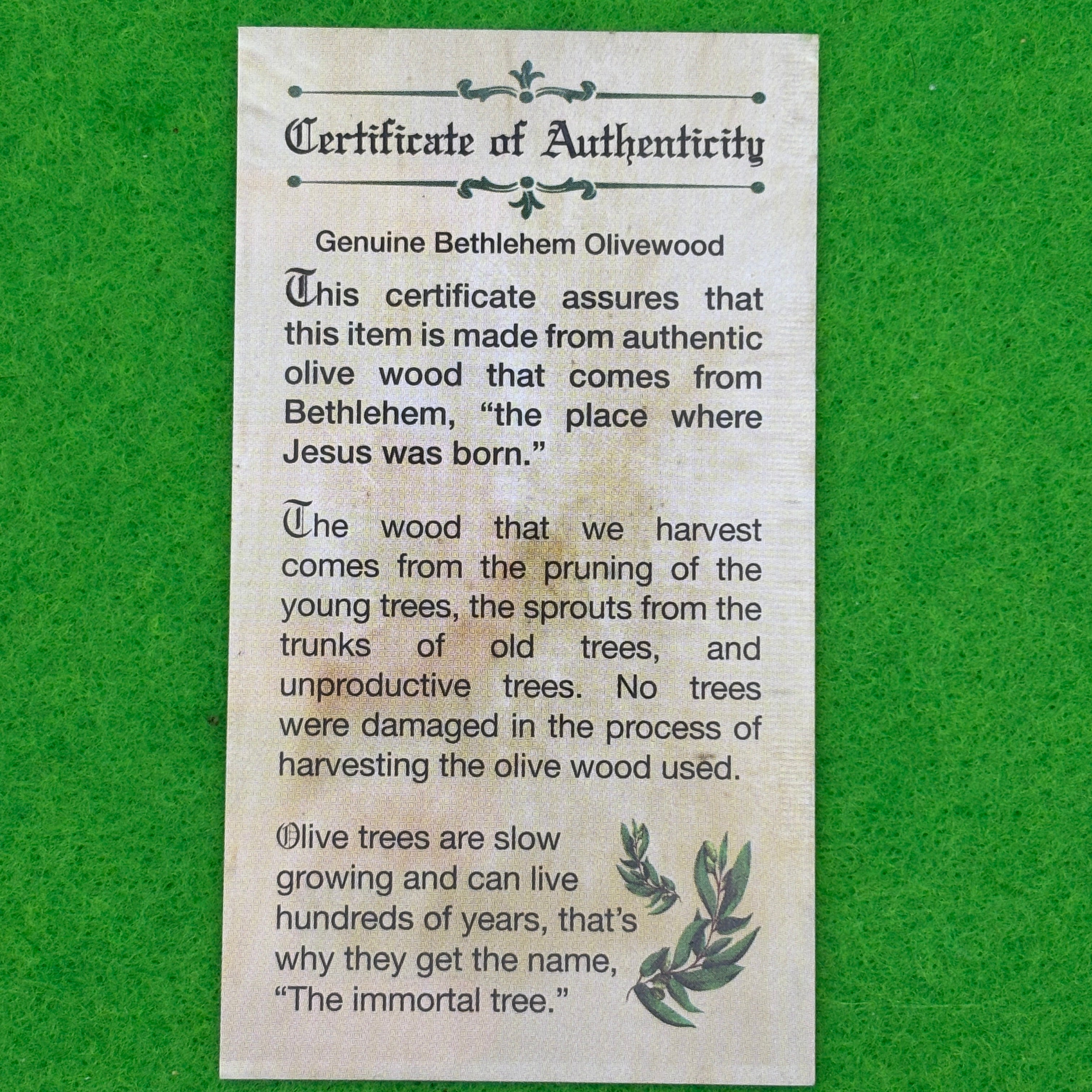 Bethlehem Olive Spiritual Twist Pen