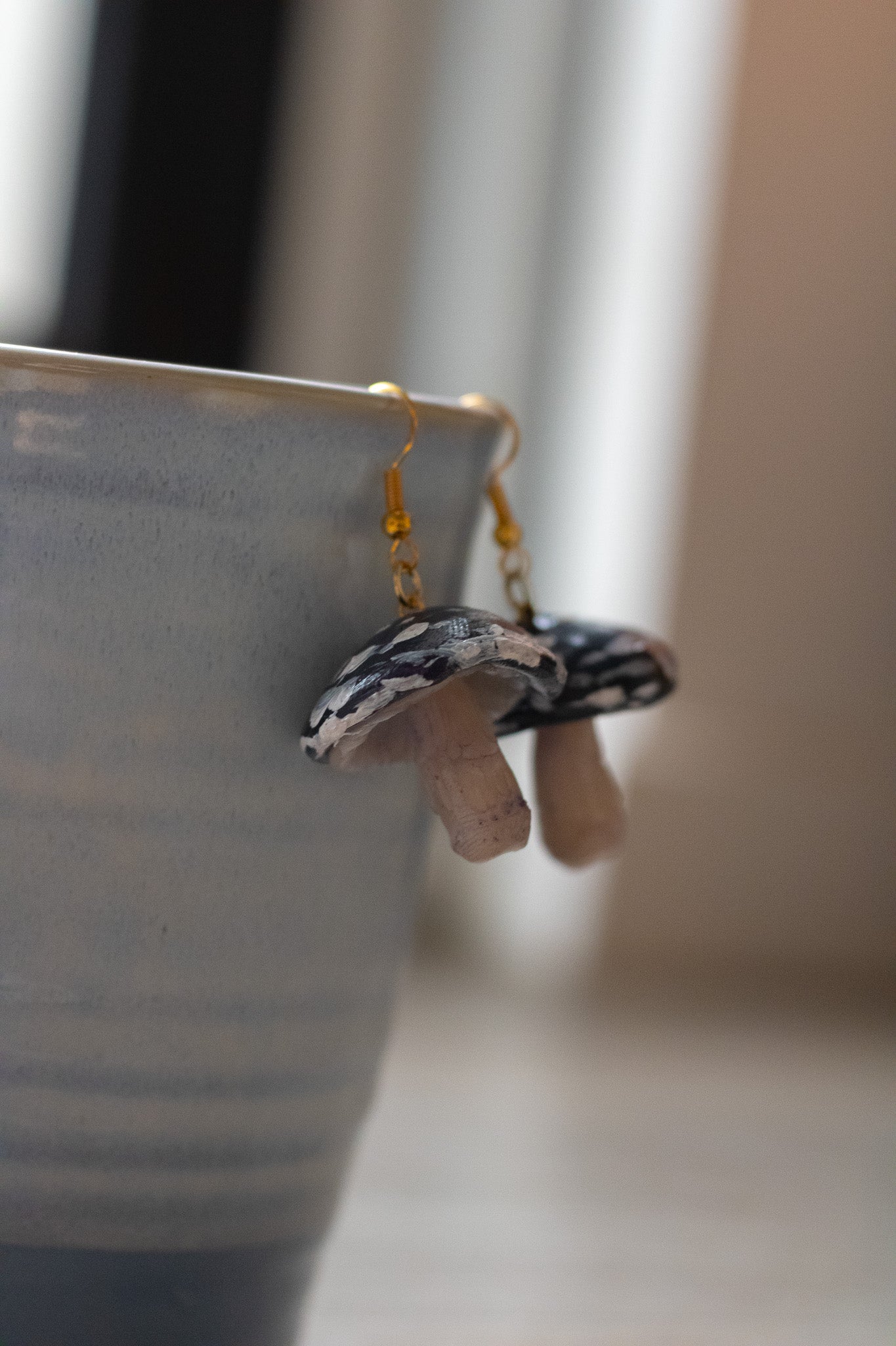 Black Mushroom Earrings