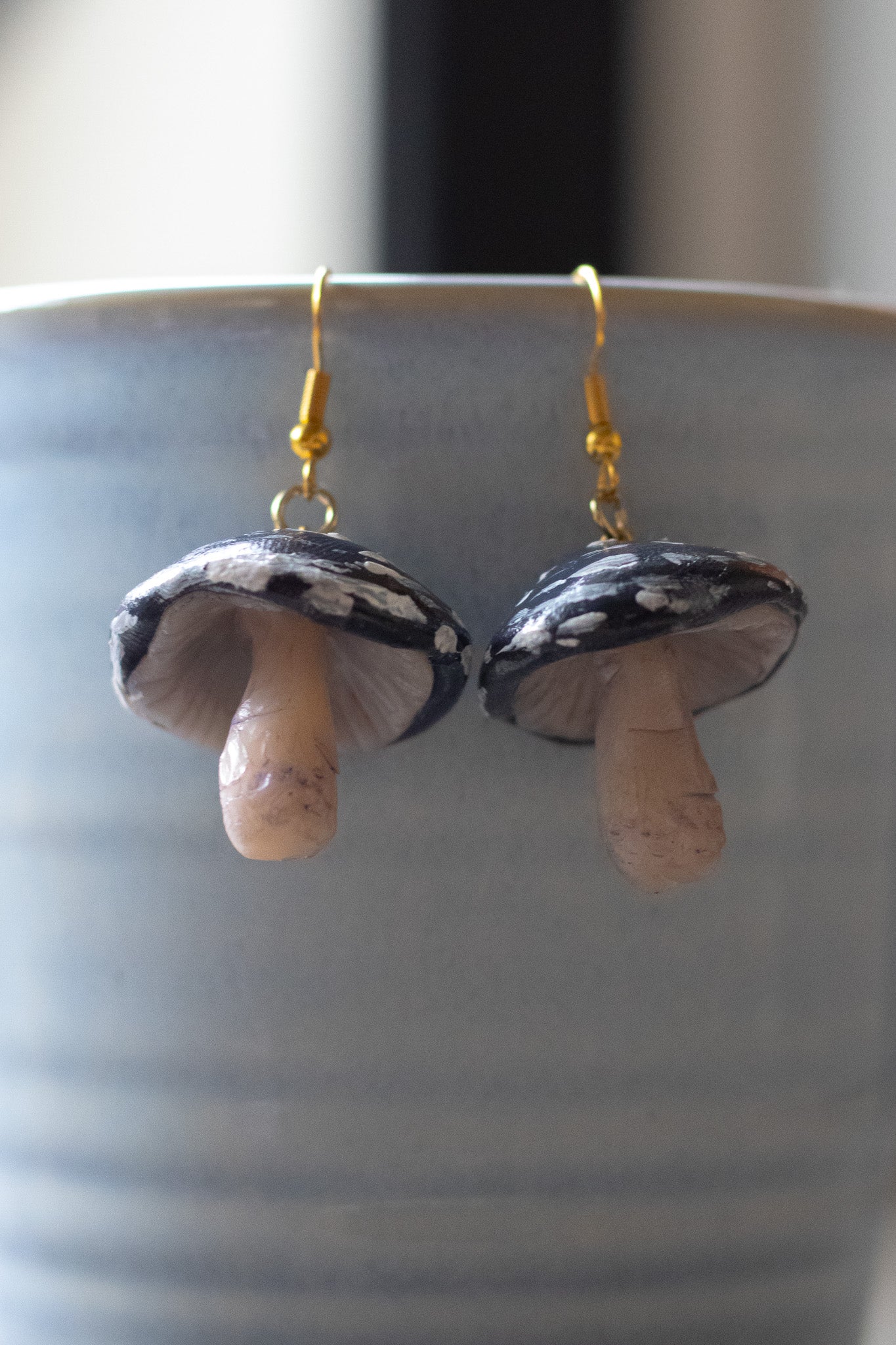 Black Mushroom Earrings