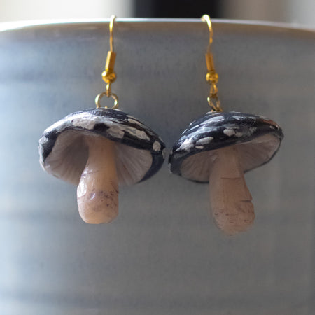 Black Mushroom Earrings