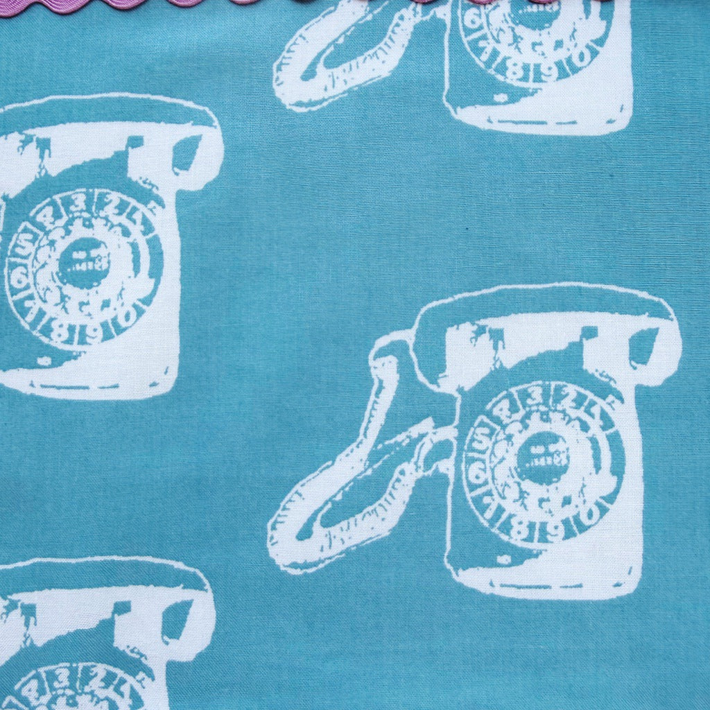 Retro telephones pinafore ladies apron with pocket.