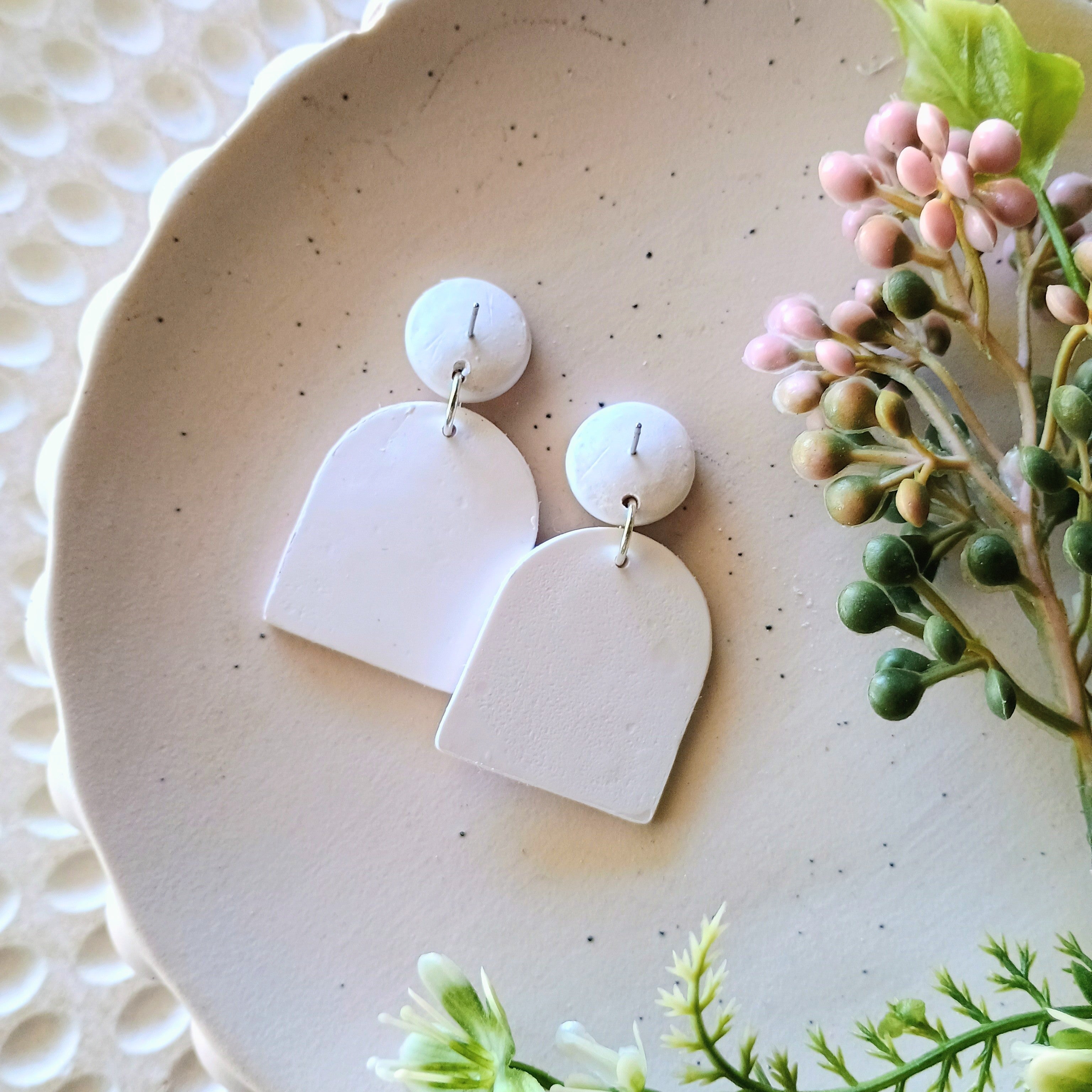 Danae dangle earrings- Italian holiday print- free studs