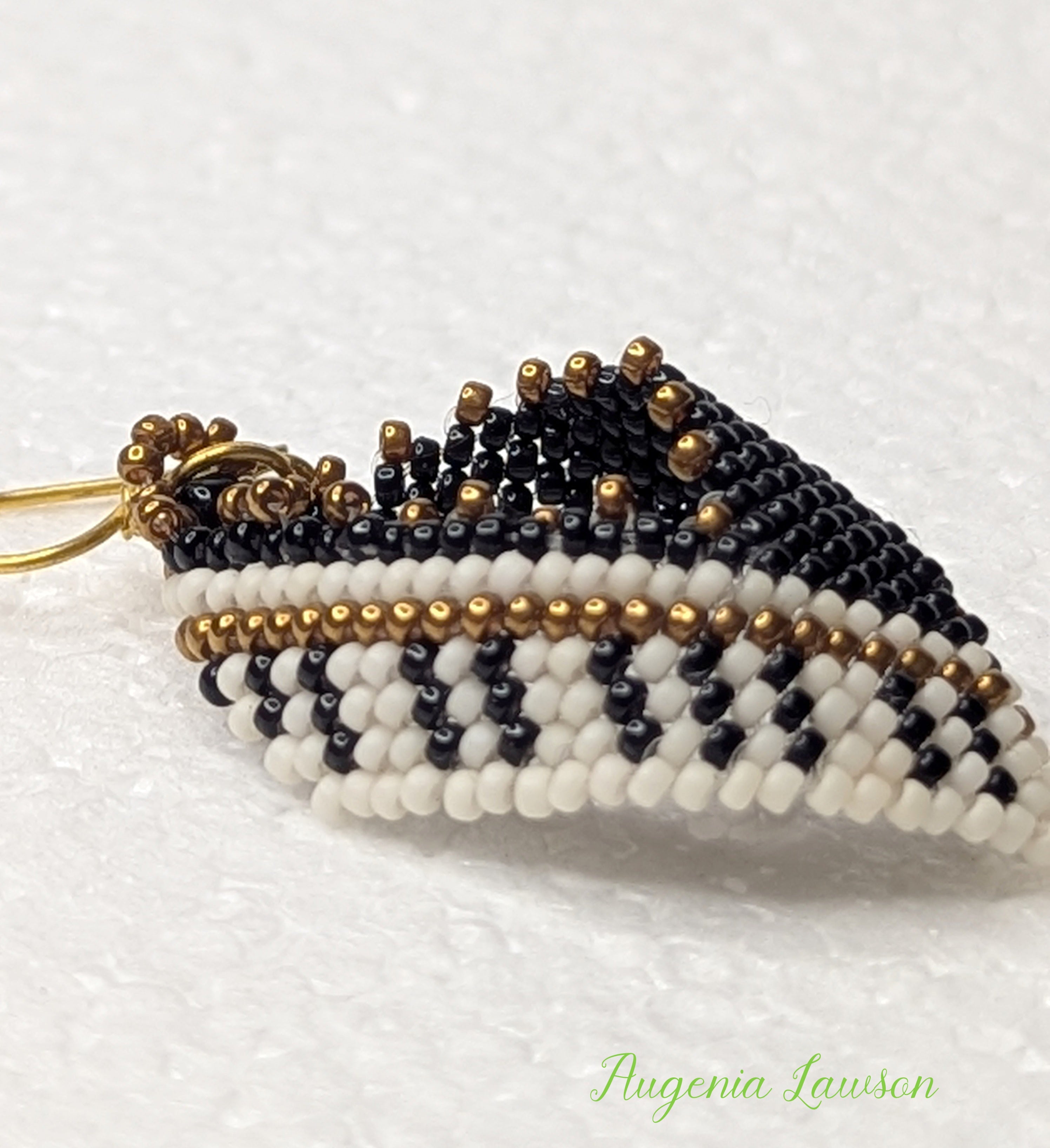 Piano Style Beaded Earrings – Handmade Seed Bead Weaving
