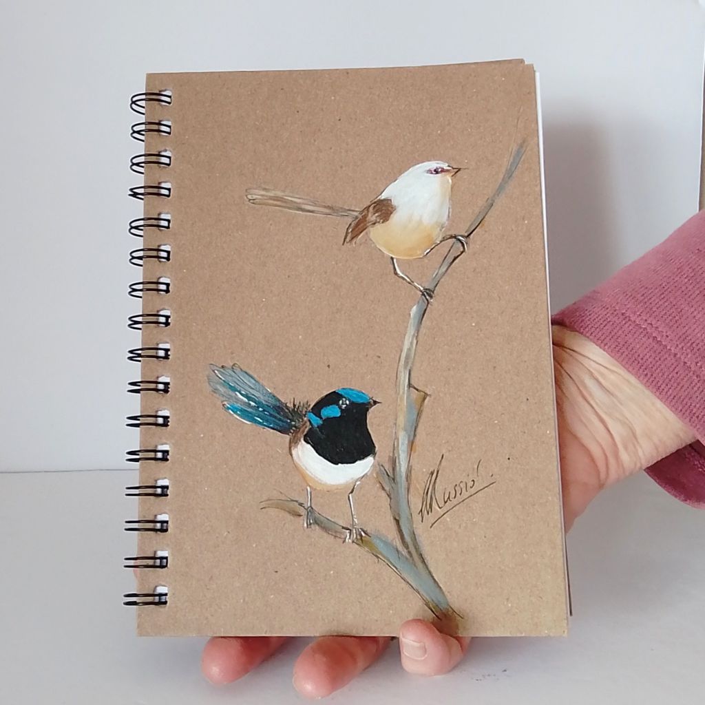 Handpainted Blue Wren Series Notebooks
