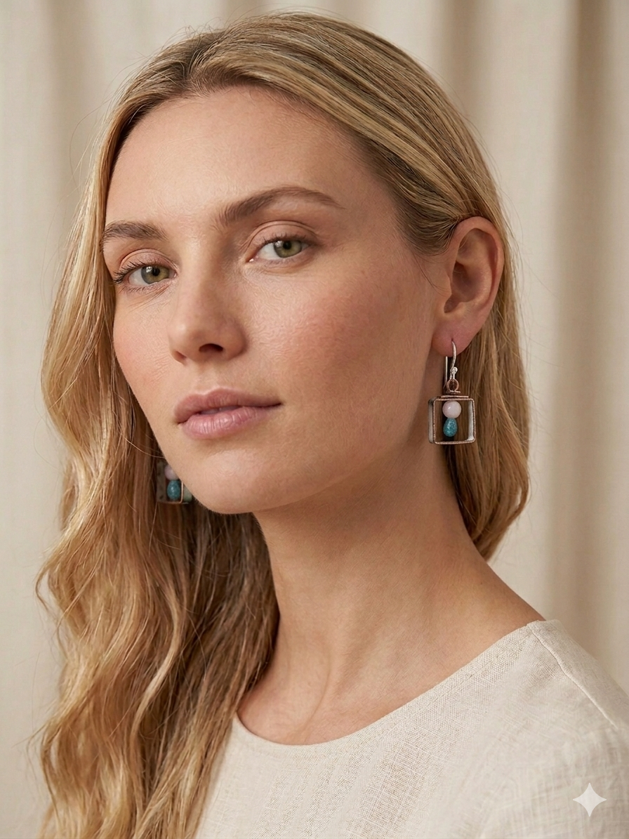 Enamel and copper earrings. Handmade