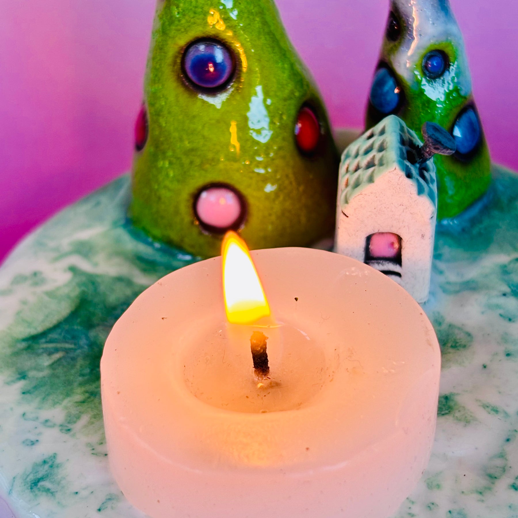 Handmade Earthenware Ceramic Christmas Tealight Holder 3