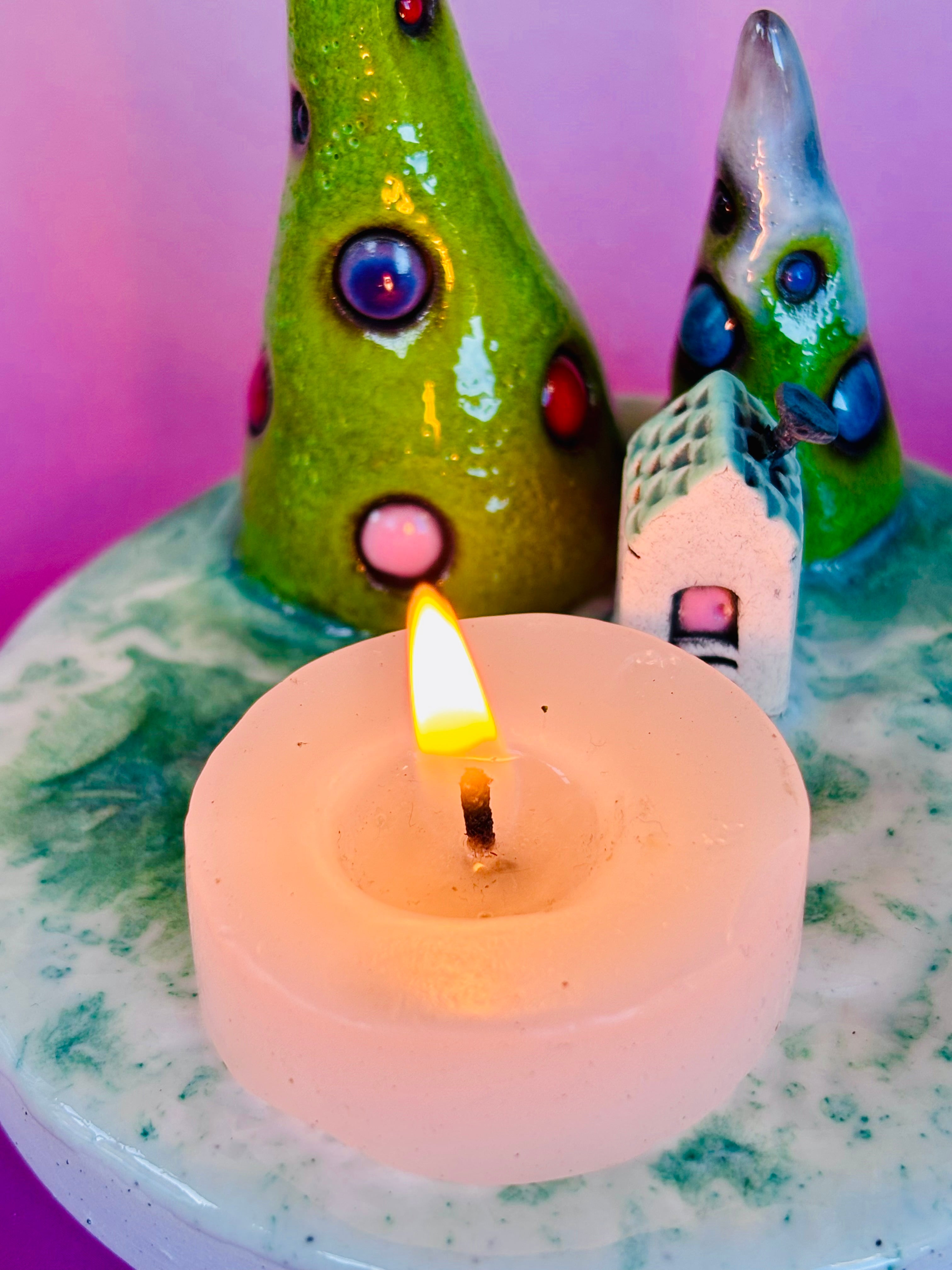 Handmade Earthenware Ceramic Christmas Tealight Holder 3