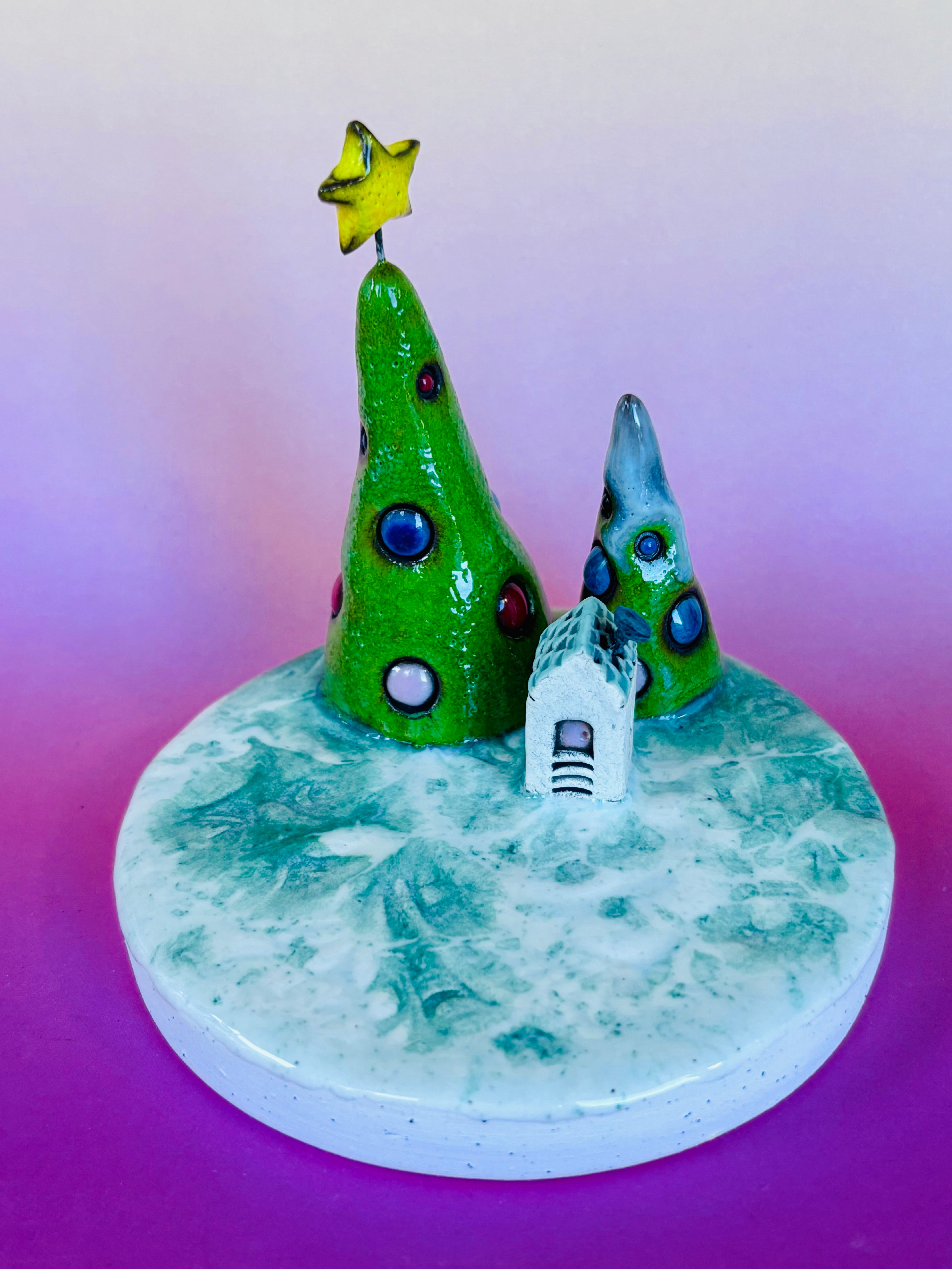 Handmade Earthenware Ceramic Christmas Tealight Holder 3