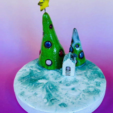 Handmade Earthenware Ceramic Christmas Tealight Holder 3