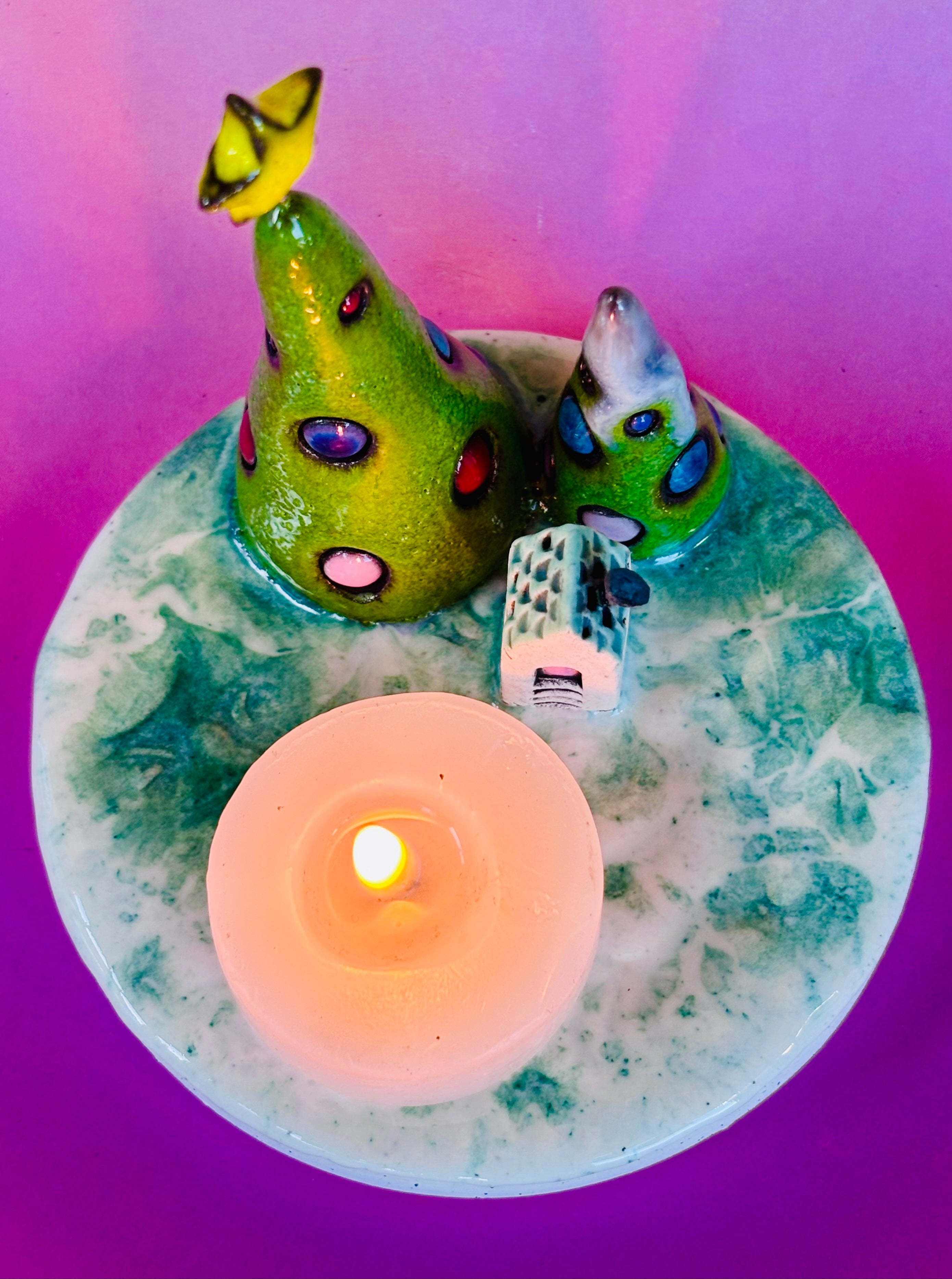 Handmade Earthenware Ceramic Christmas Tealight Holder 3