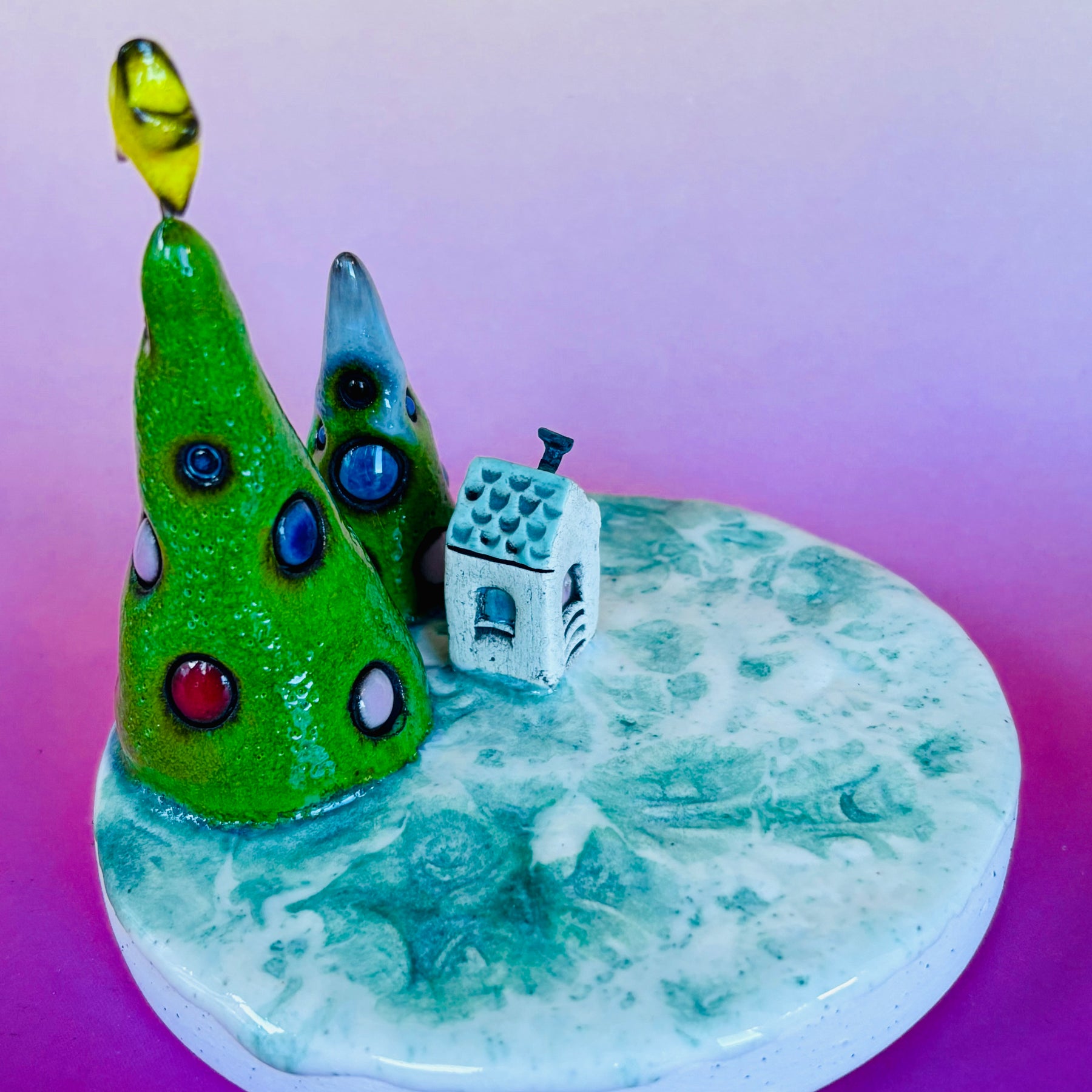 Handmade Earthenware Ceramic Christmas Tealight Holder 3