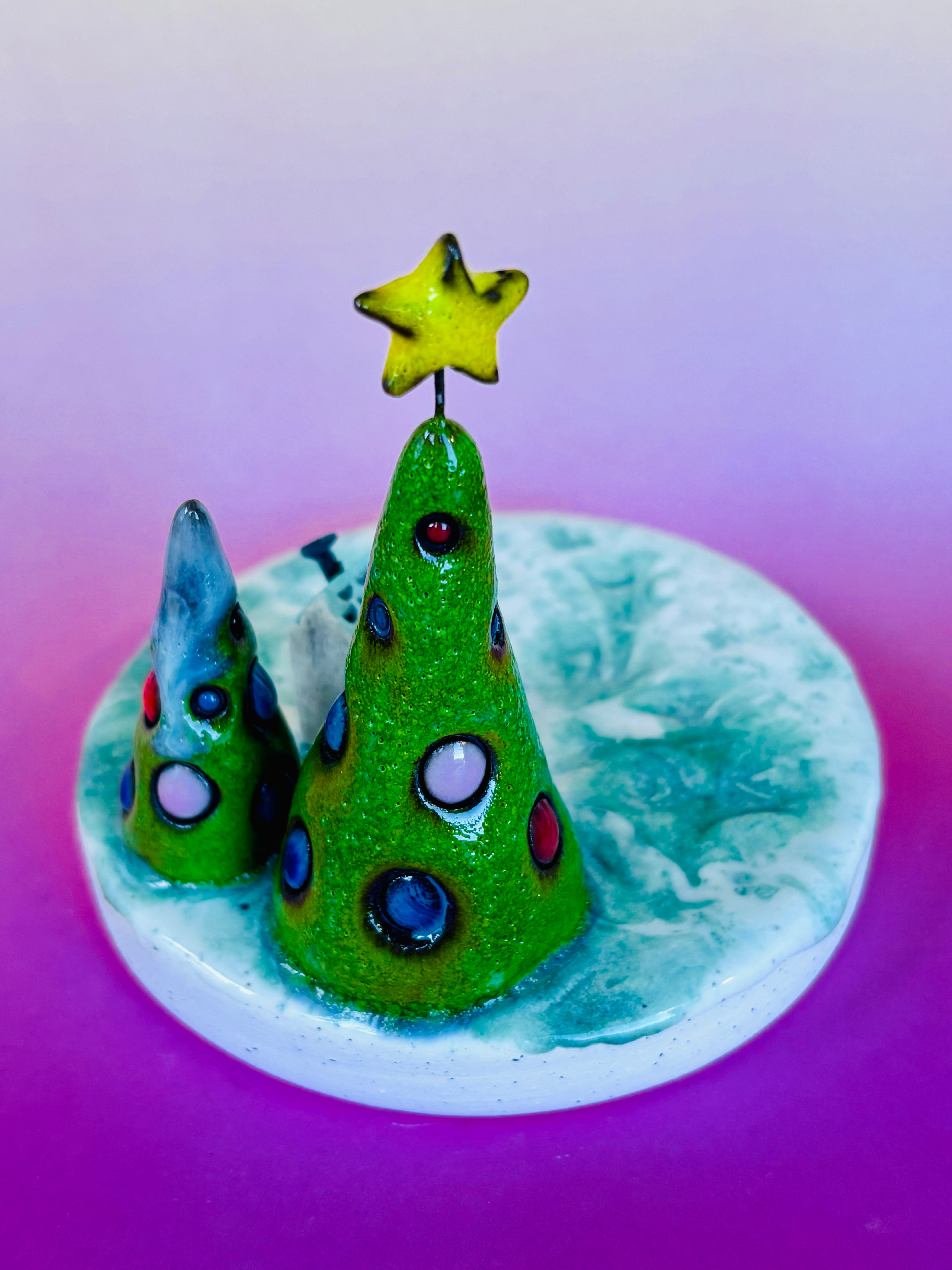 Handmade Earthenware Ceramic Christmas Tealight Holder 3