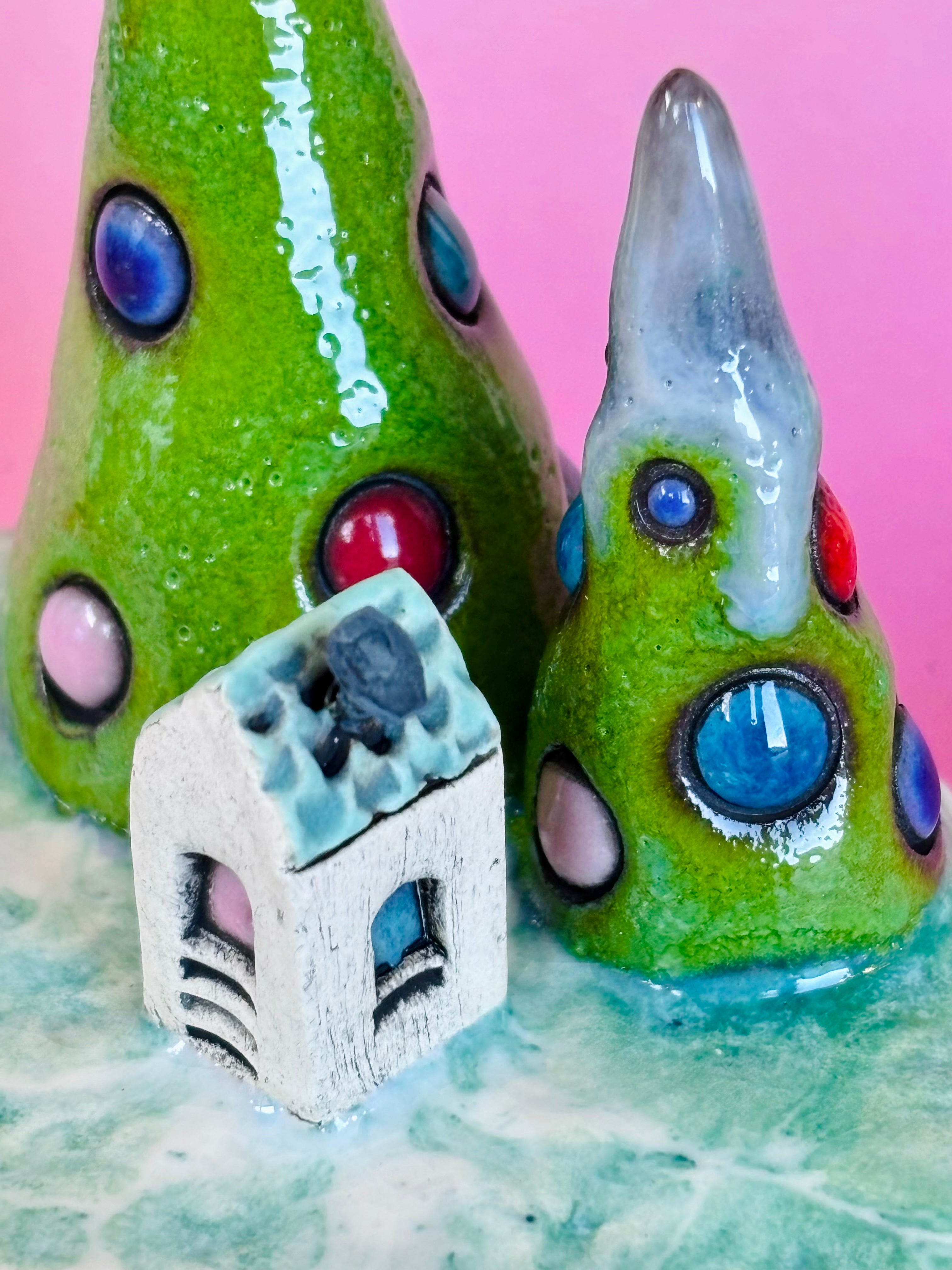 Handmade Earthenware Ceramic Christmas Tealight Holder 3