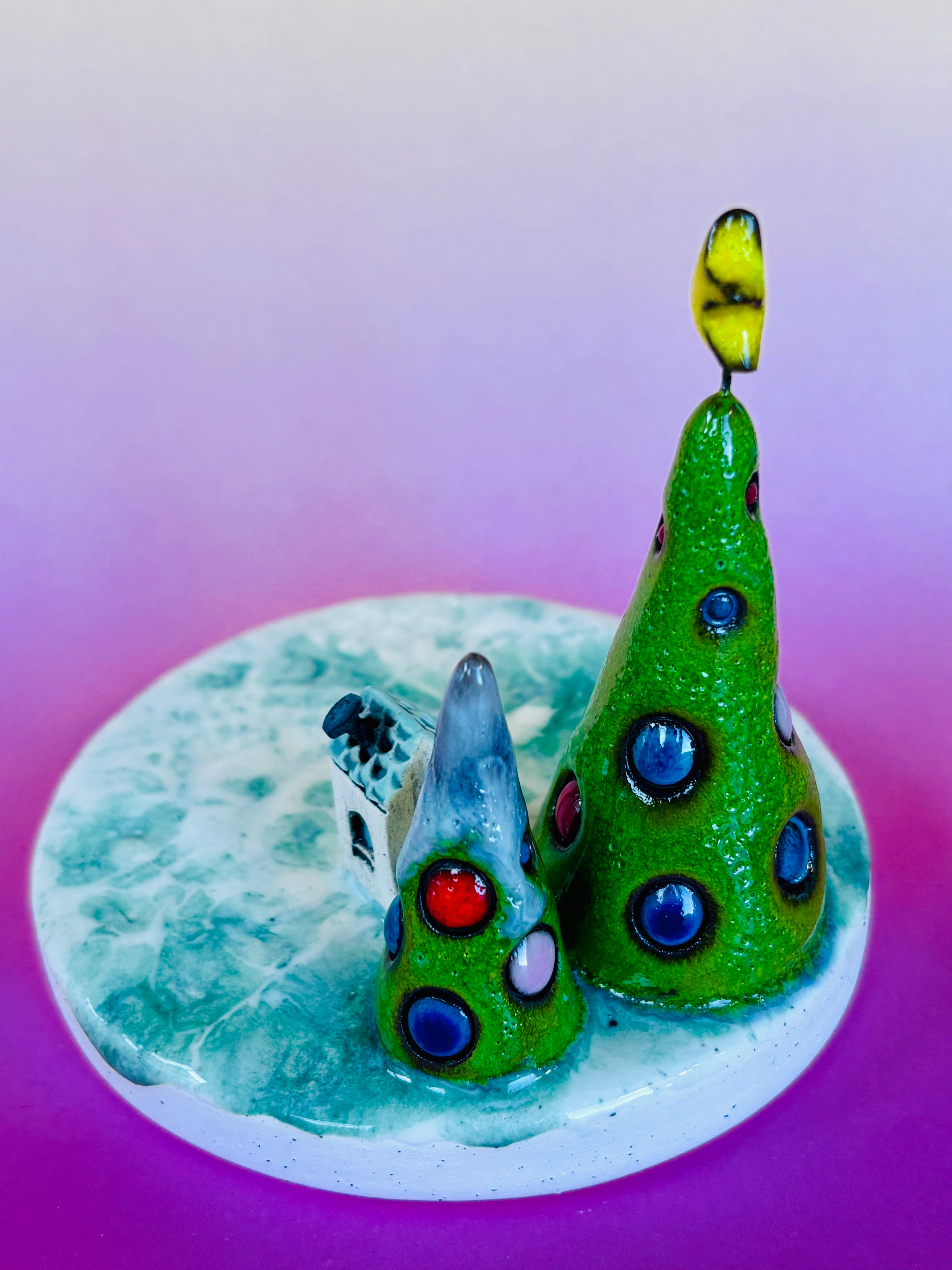 Handmade Earthenware Ceramic Christmas Tealight Holder 3