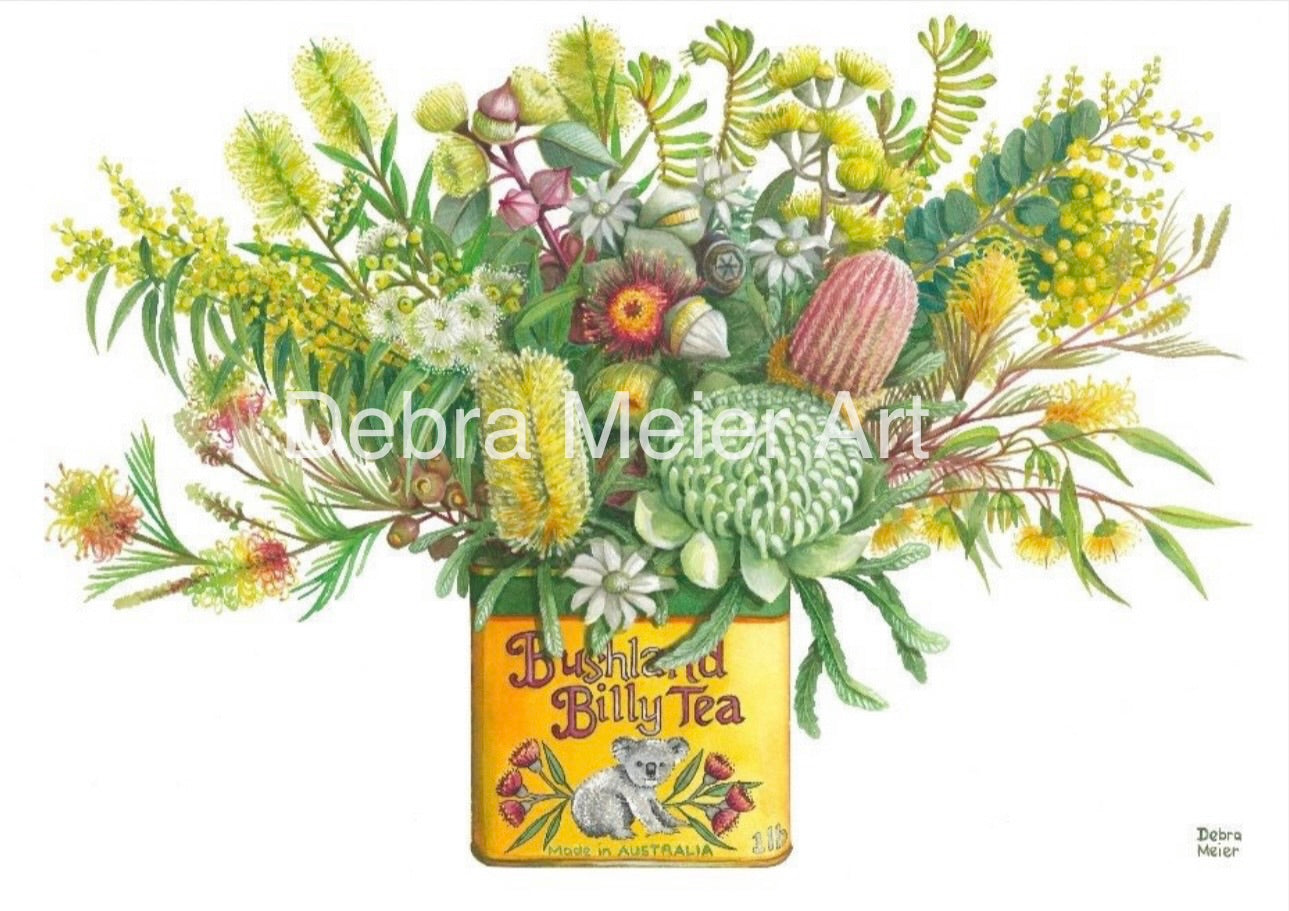 Yellow Natives in Vintage Tin art print by Debra Meier Art