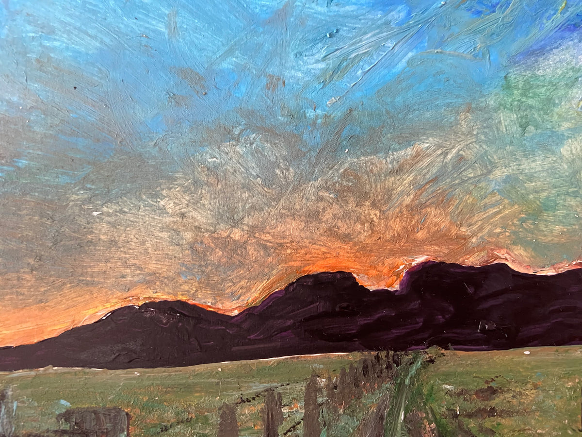 "Near Gloucester" original acrylic on card painting by Margo Humphries