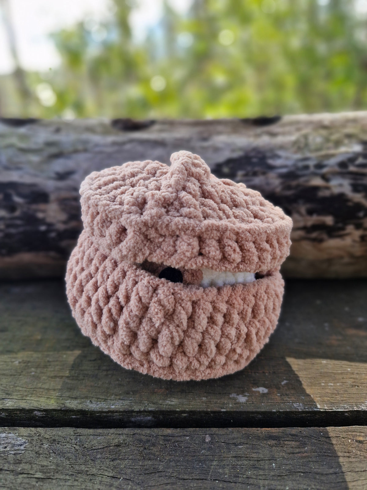 Cute crochet Plushy Puppy Dumpling with Steamer Box