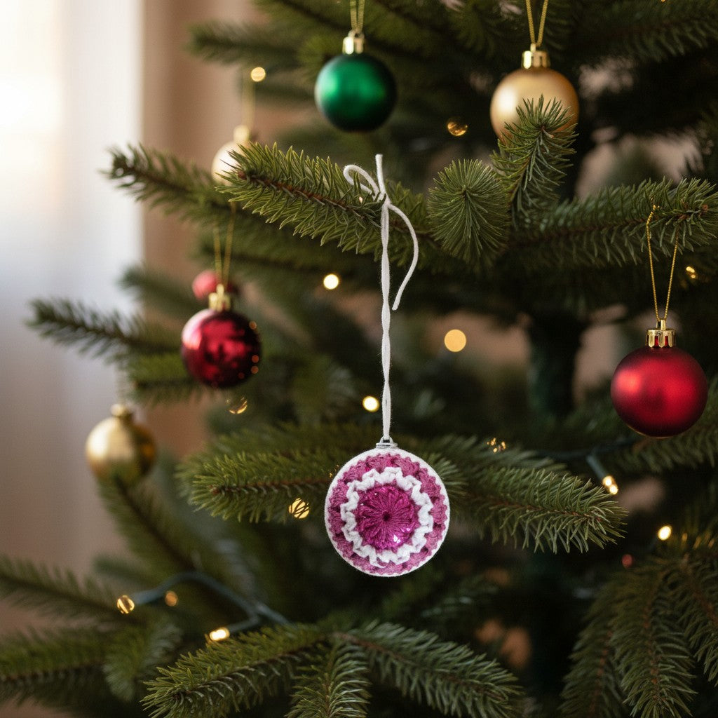 Crochet Christmas Baubles,  Coastal Boho Christmas Tree Decor, Eco Friendly