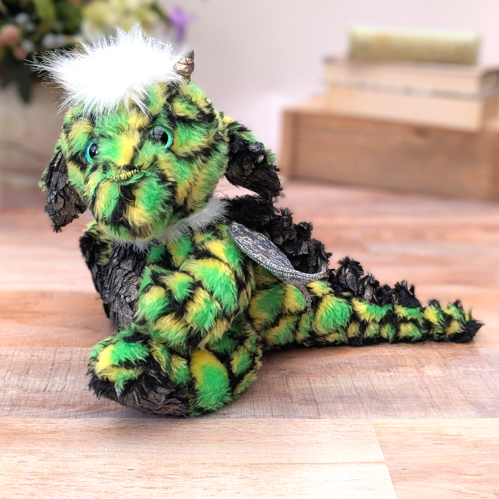 Handmade Green Dragon Bear, OOAK Dragon, Aerolynthor