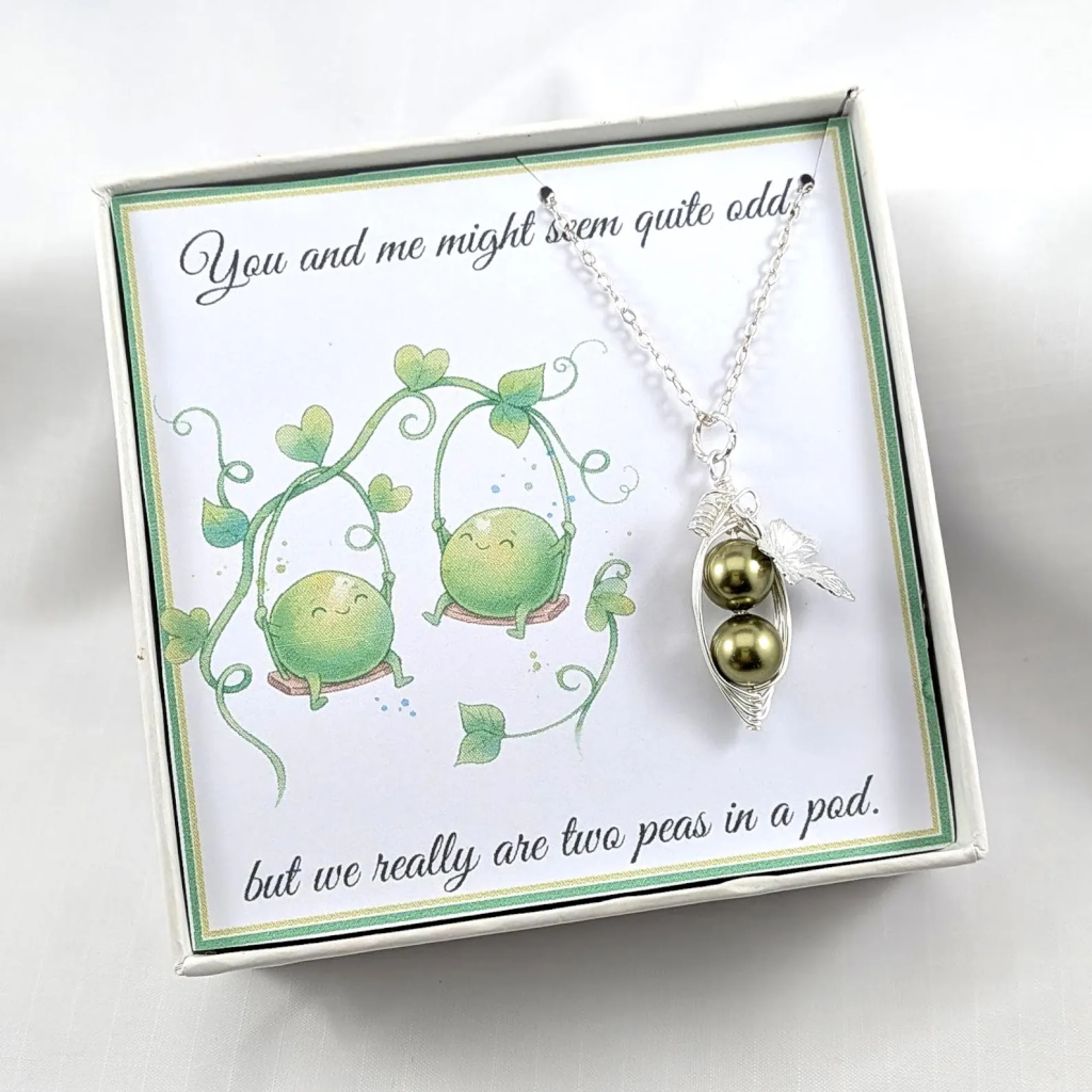 Two Peas in a Pod Best Friends Necklace