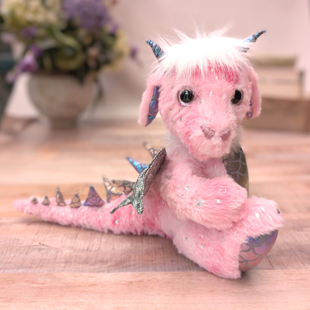 Handmade Pink Dragon Bear, OOAK Dragon, Khalinda