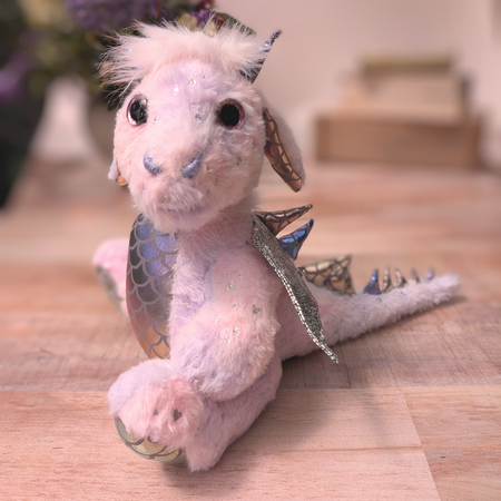Handmade Mauve Dragon Bear, One of a kind Dragon, Lavendara