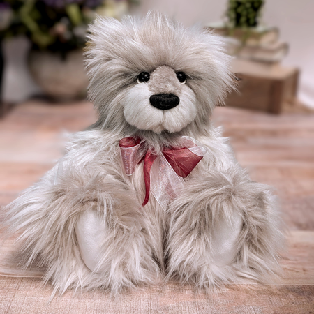 Handmade One-of-a-Kind Bear: Grey & White Collectible Bear