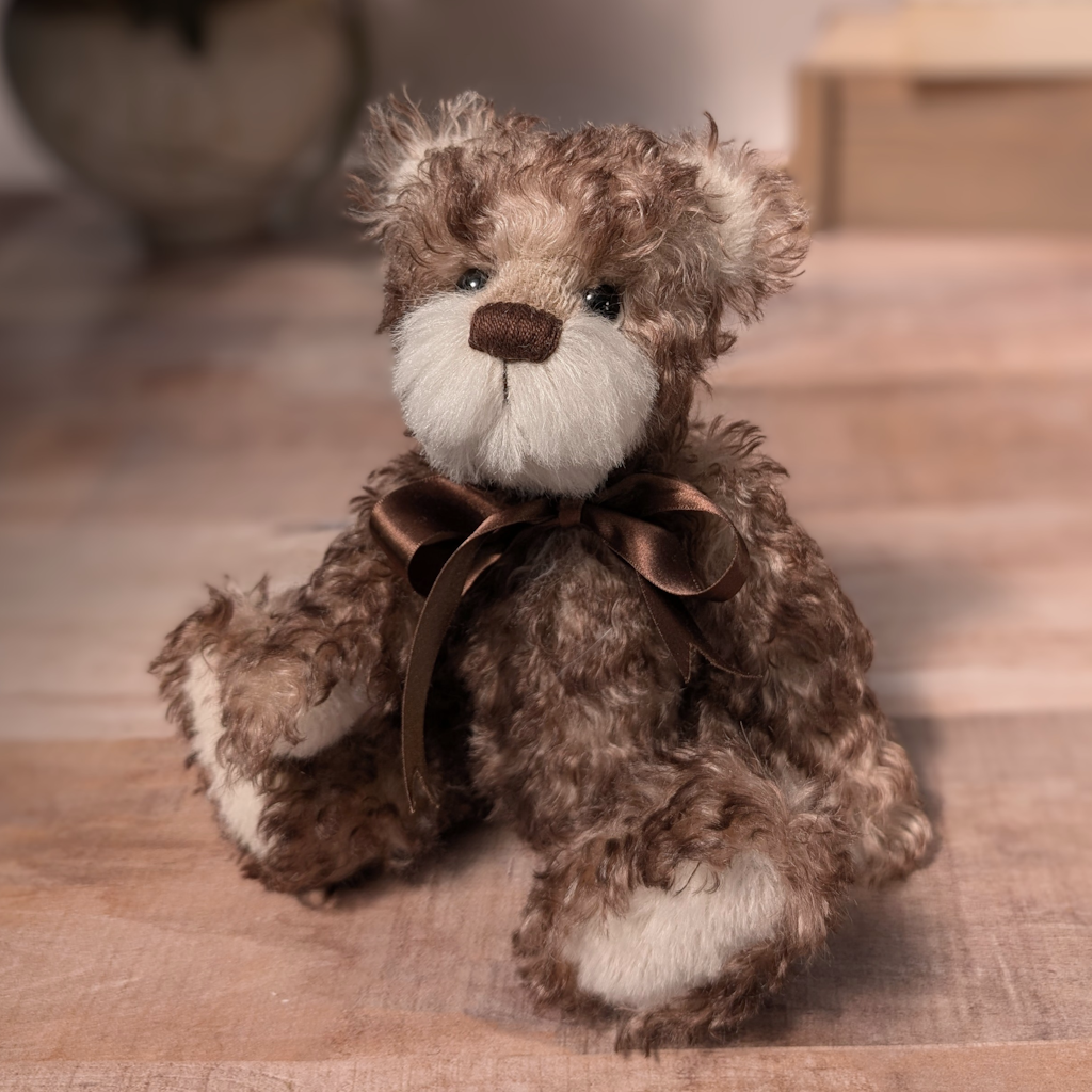 Brown Mohair and Cream Alpaca Collecatable Artist Bear