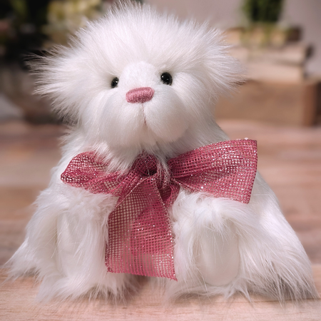 Handmade White Plush Artist Bear: Collectible One-of-a-Kind Teddy