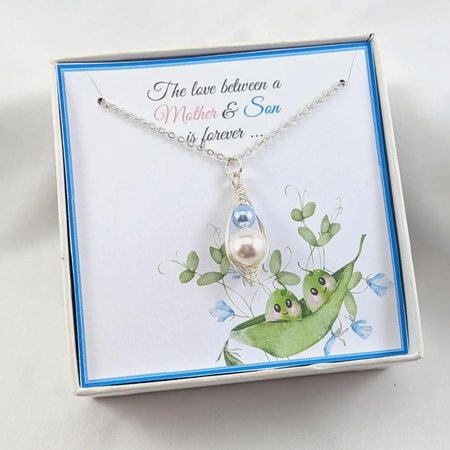 Two Peas in a Pod Mother and Son Necklace