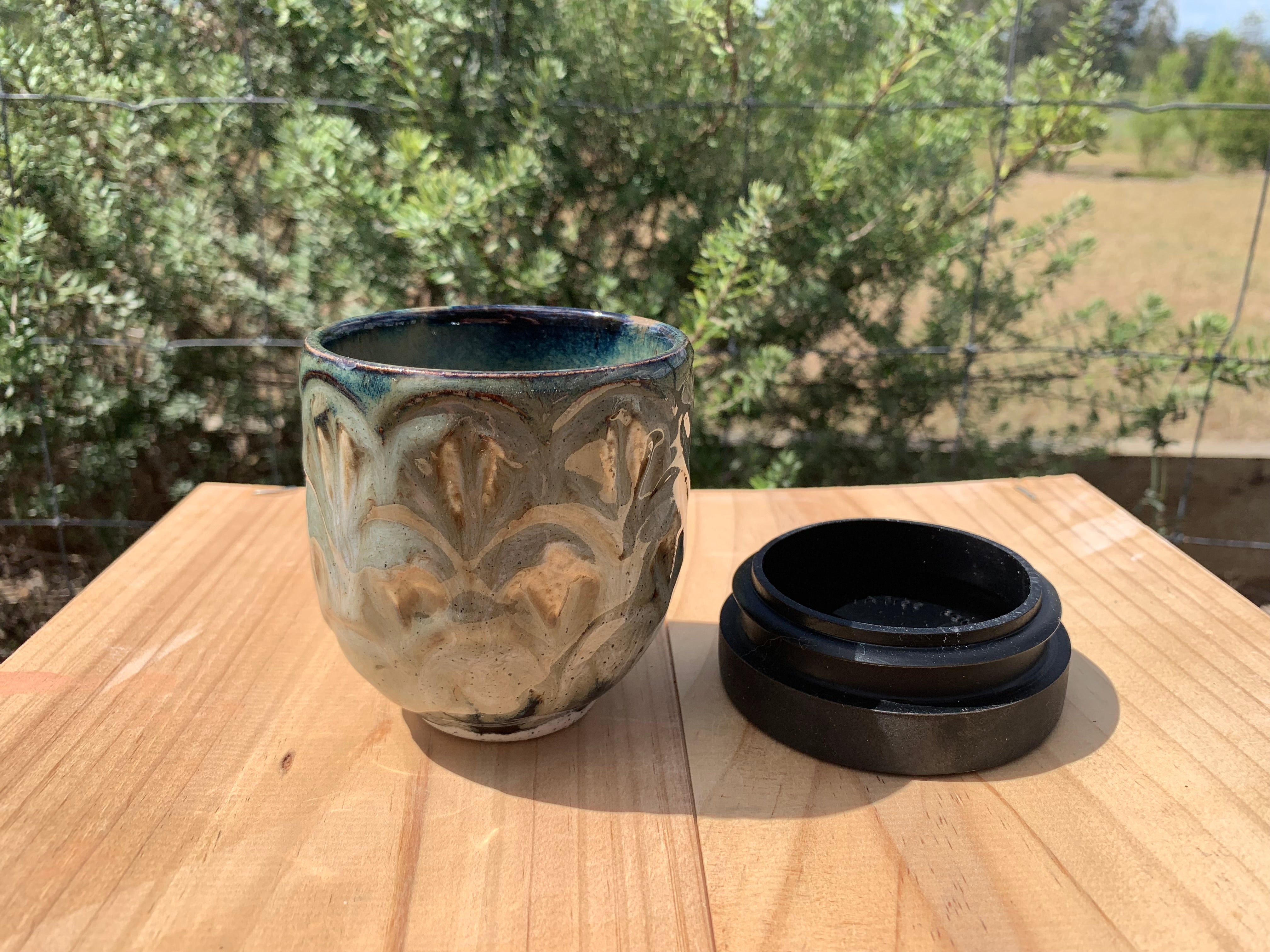 Handmade Ceramic Travel Mug - Tufted Charm