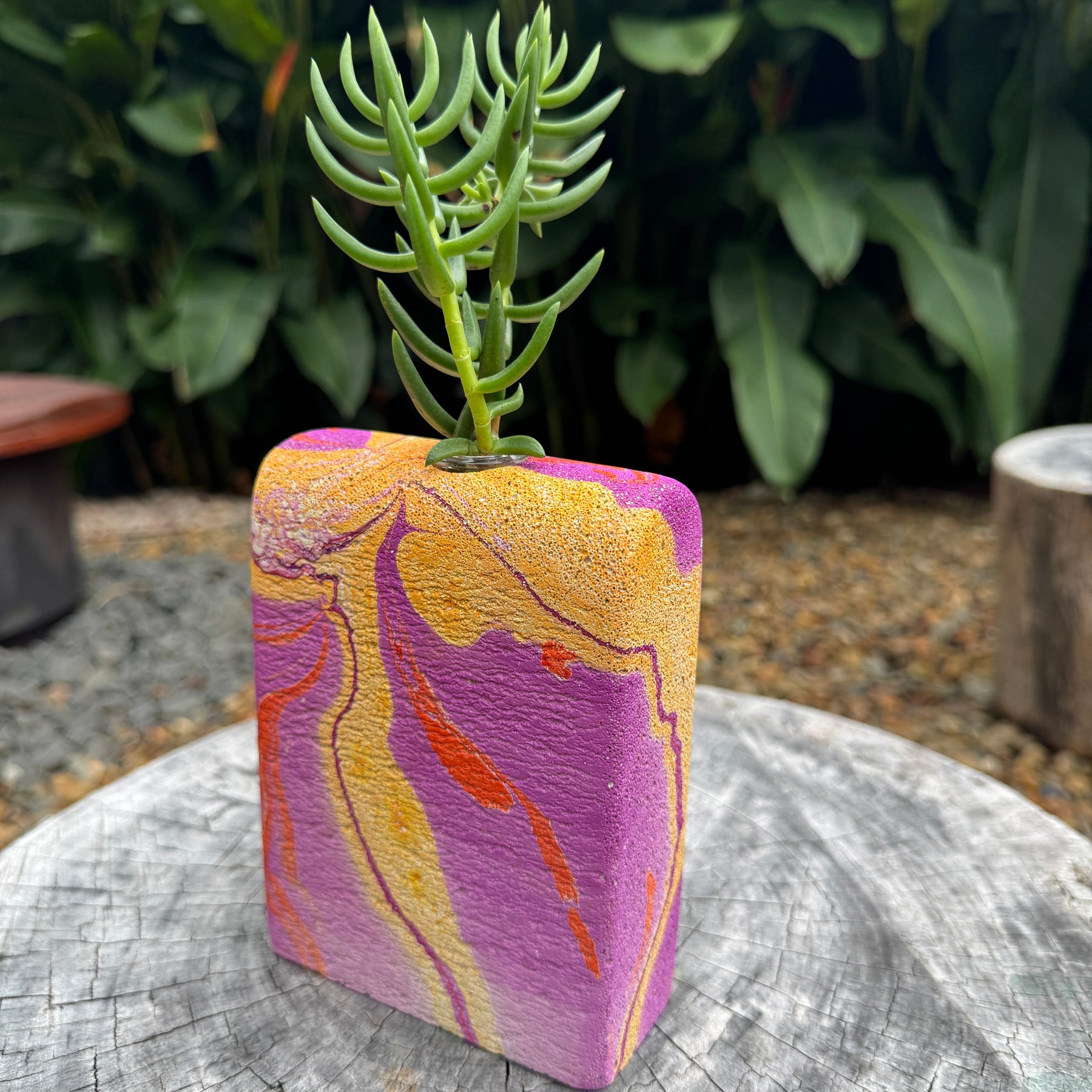 The Lava Room hand sculpted concrete test tube vase