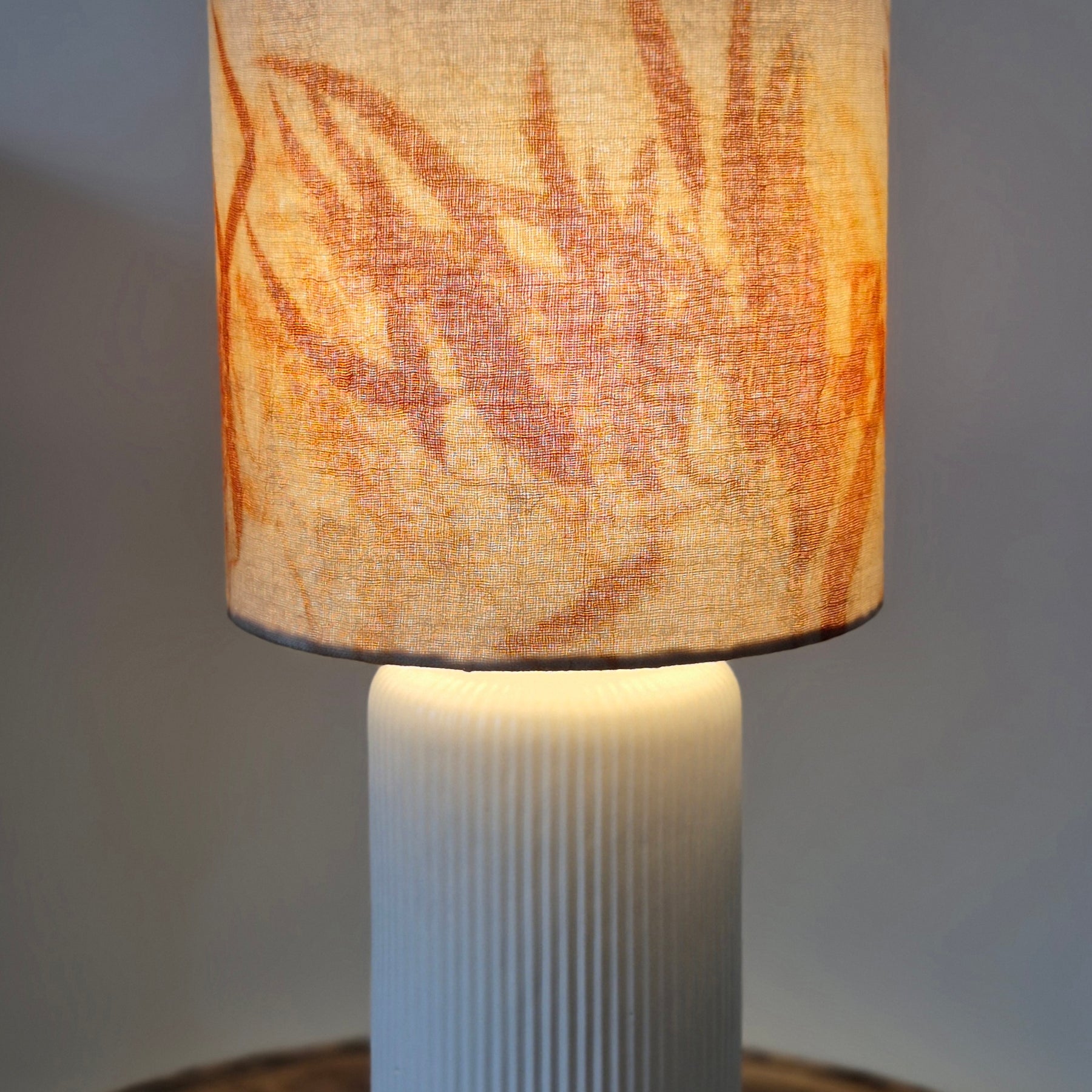 Unique lampshade hand printed wool fabric