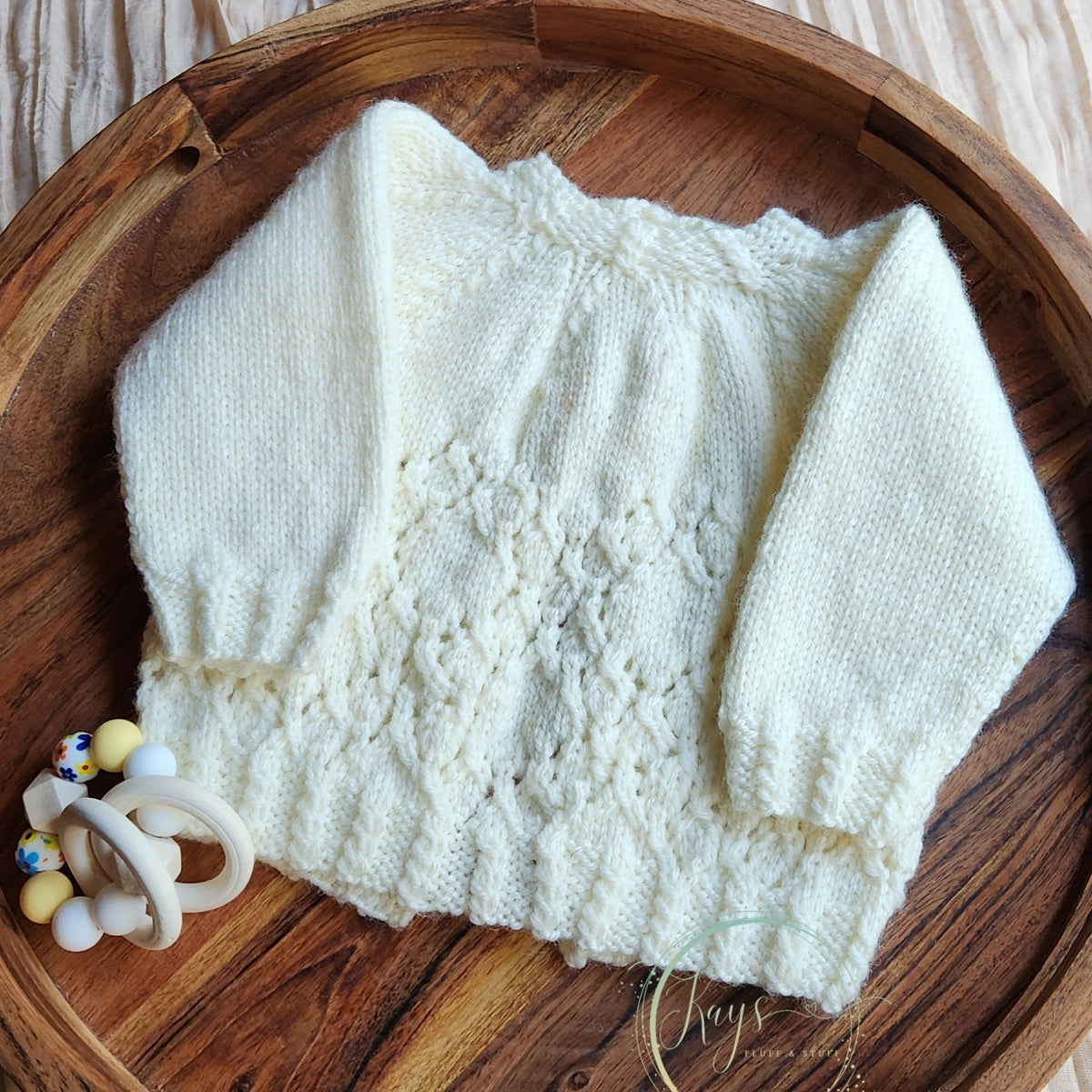 Handknit Gender Neutral Baby Jacket & Beanie