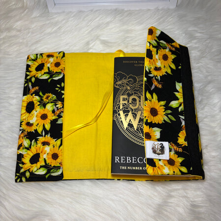 Handmade Adjustable Fabric Book Cover | 🌻 Sunflower Fields Collection