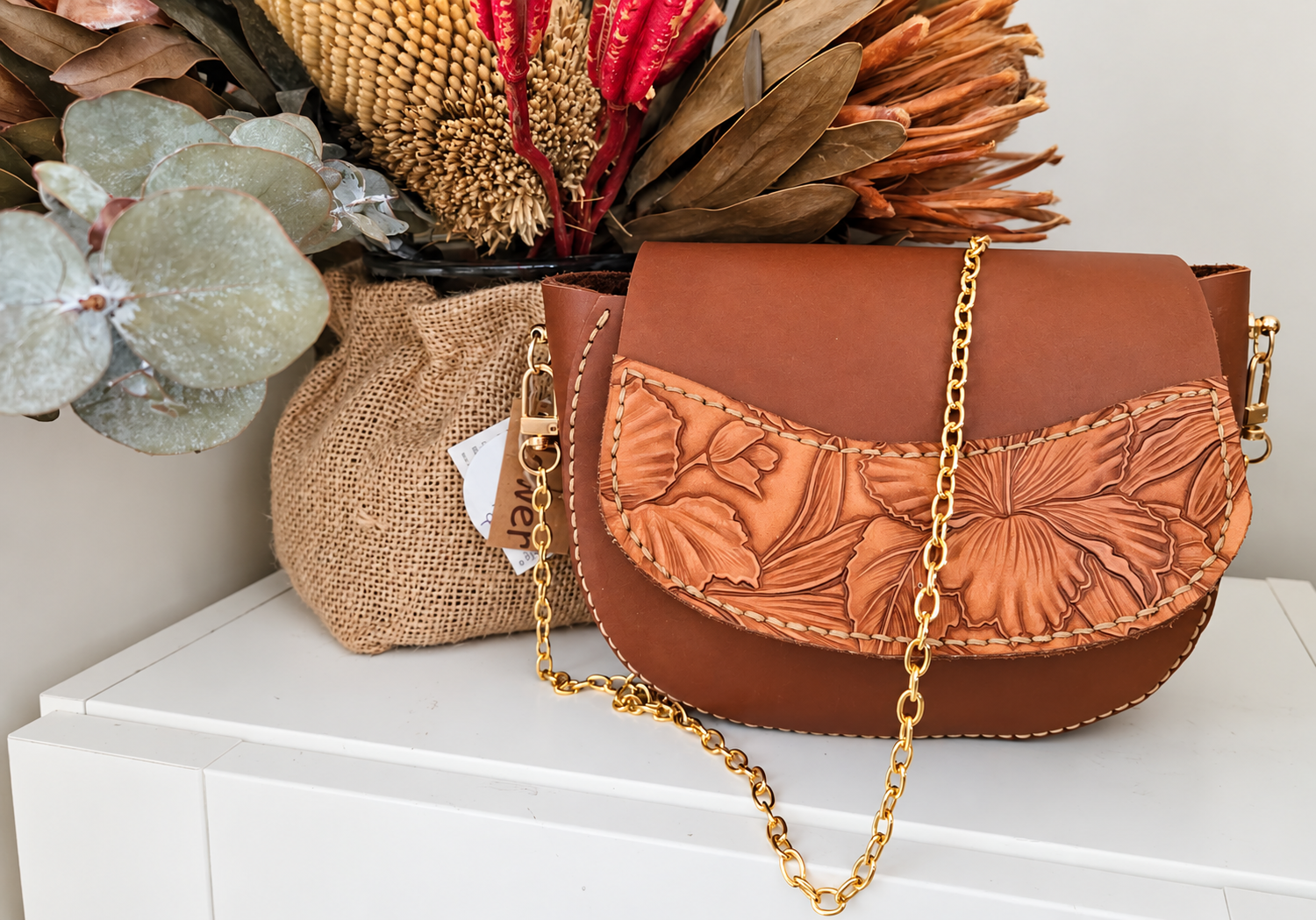 Floral Saddle Bag