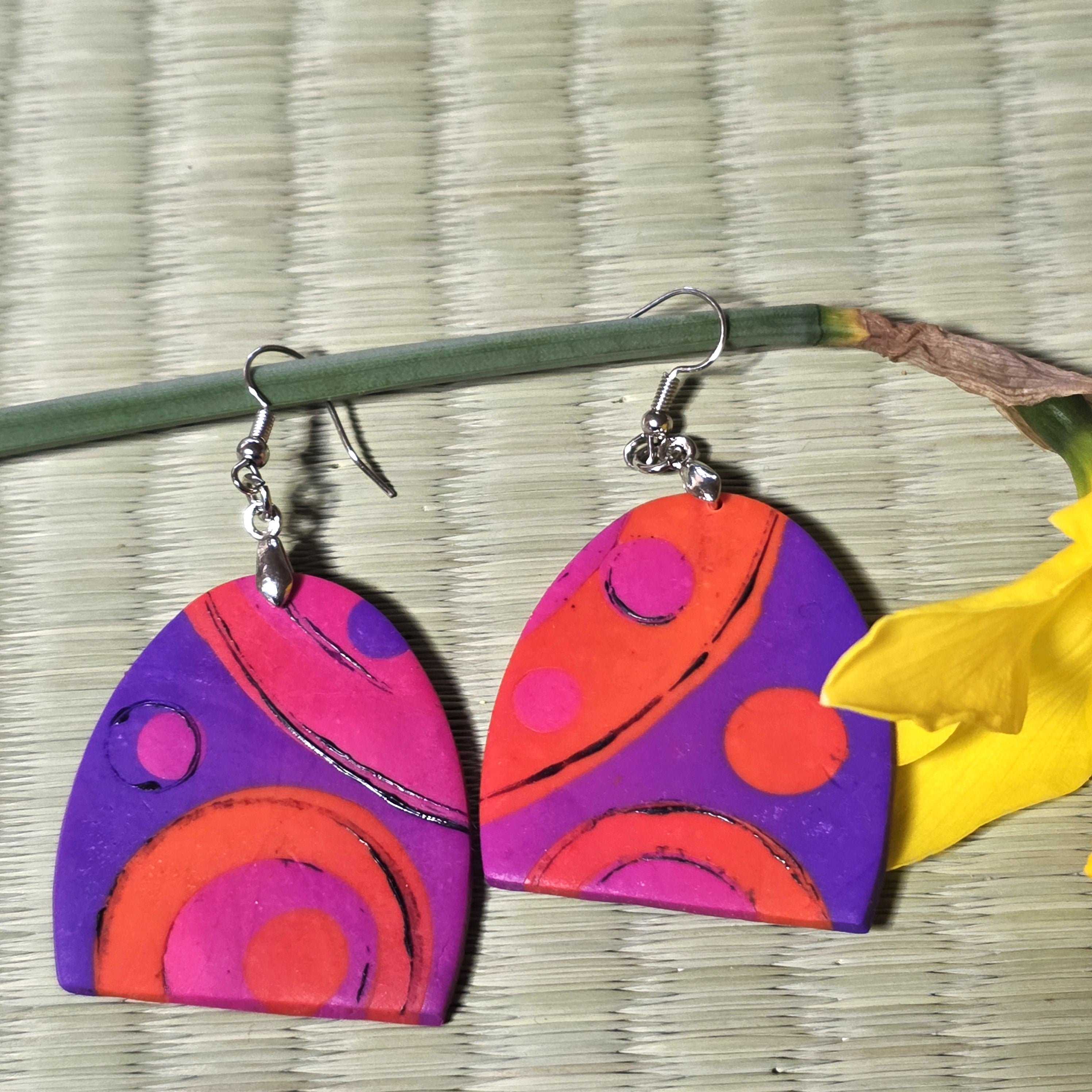 Bright Polymer Clay Earrings