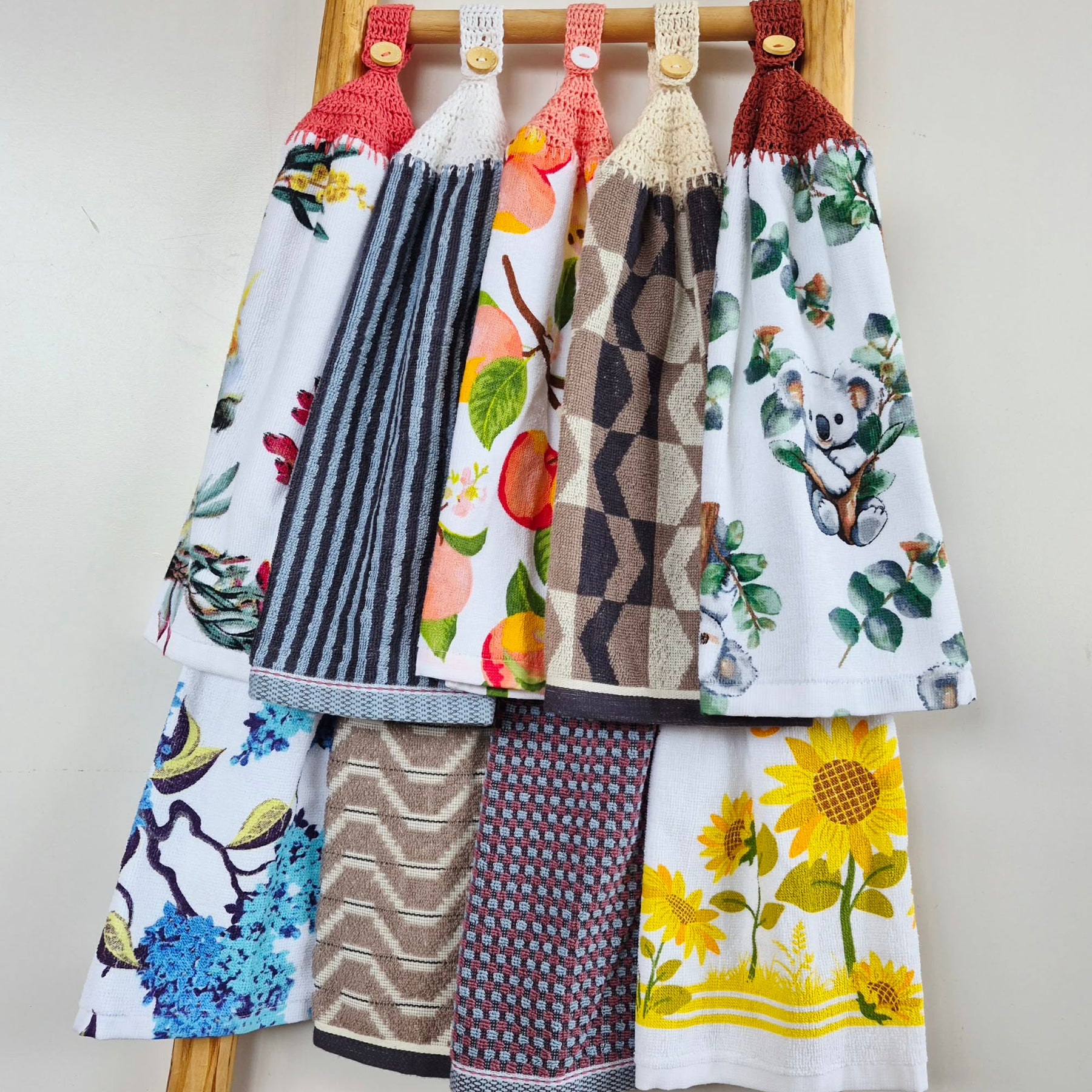 Kitchen Hand Towel | Hanging | Cotton | SINGLE LAYER | 9 Styles - 10-18