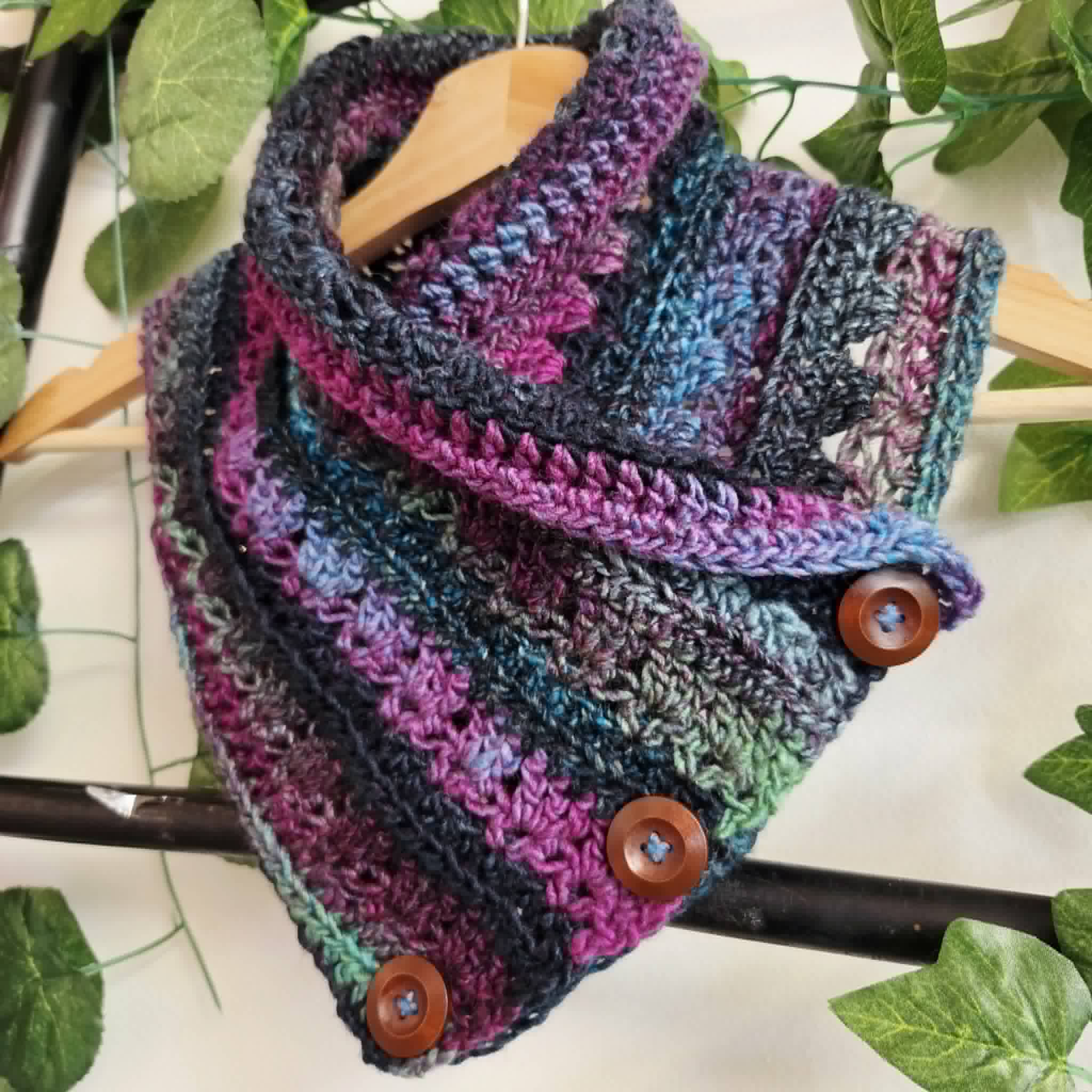 Handmade Crochet Neckwarmer | Pink | Green | Adult