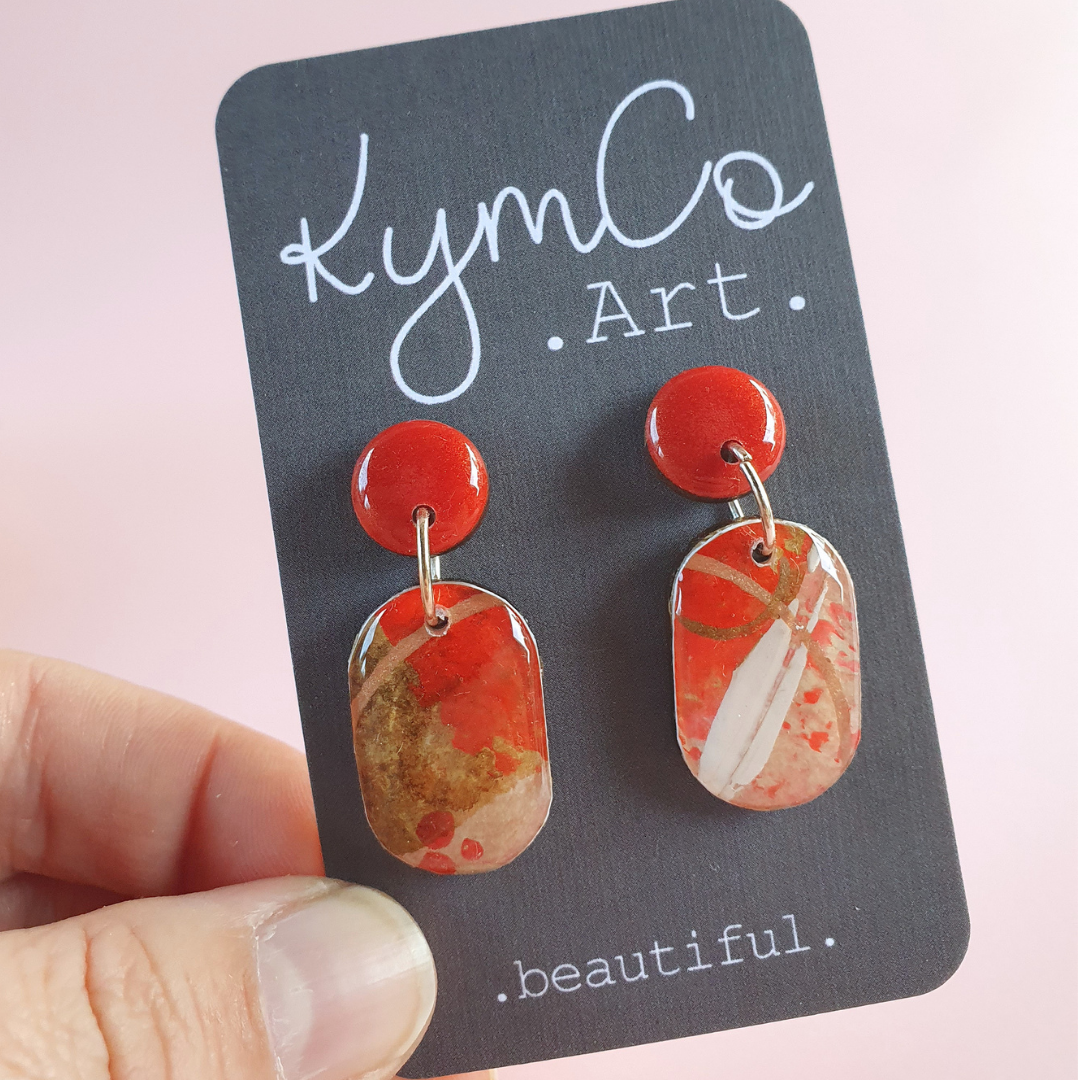 The Ember Collection | Art Earrings | Medium & Large Dangles | Pendant Necklace