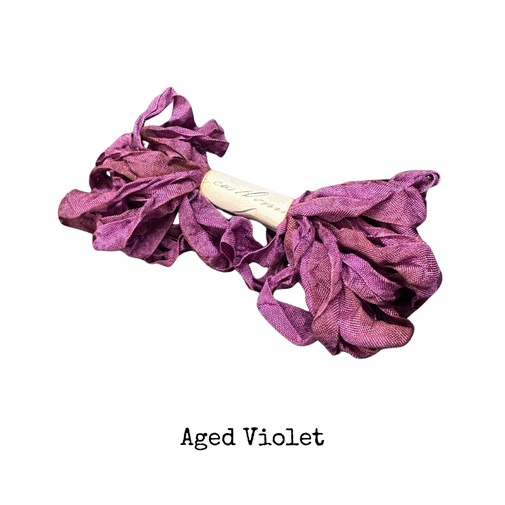 5m Aged Hand Dyed Crinkled Seam Binding Ribbon - Choose your Colour