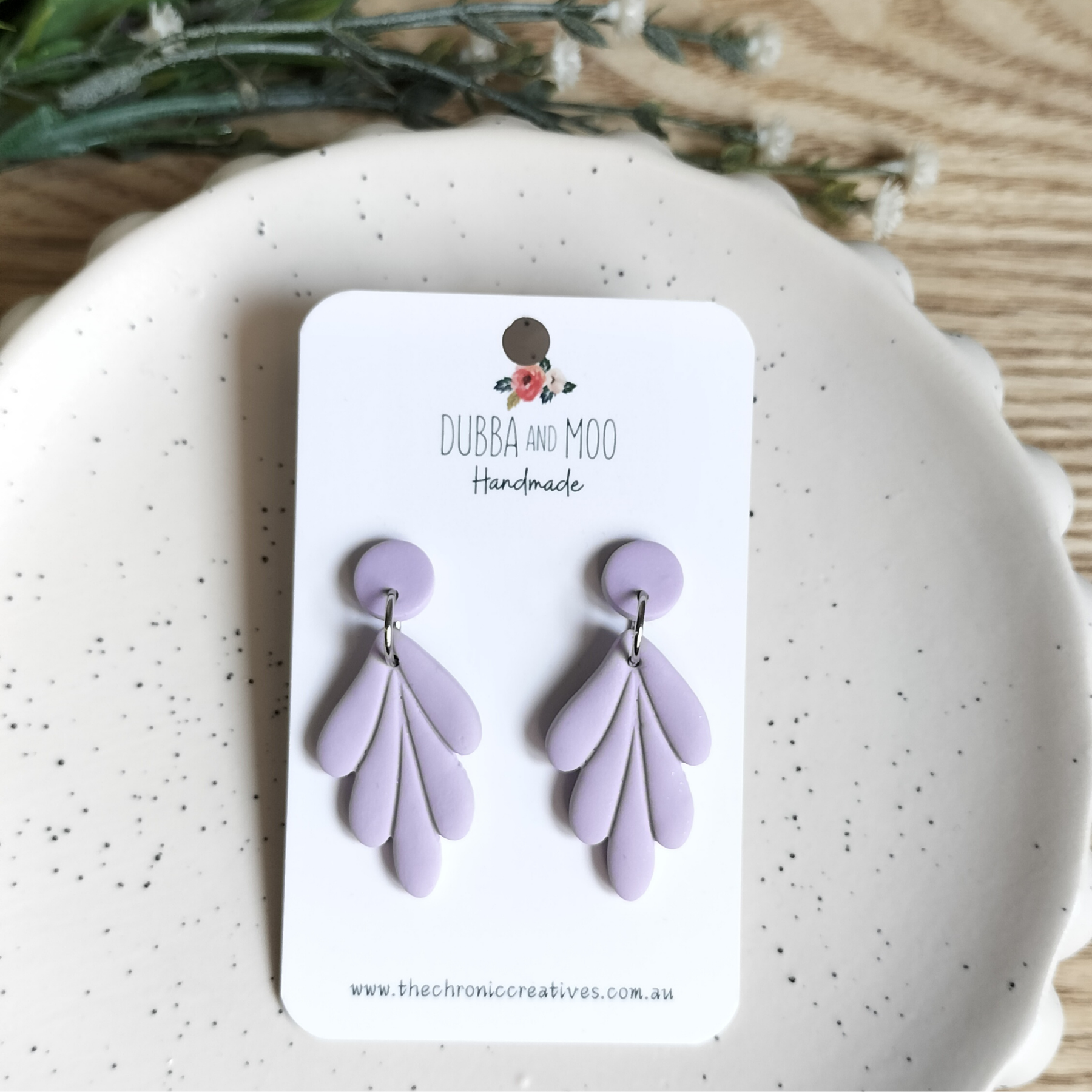 Layered Leaf Polymer Clay Dangles - Assorted Colours