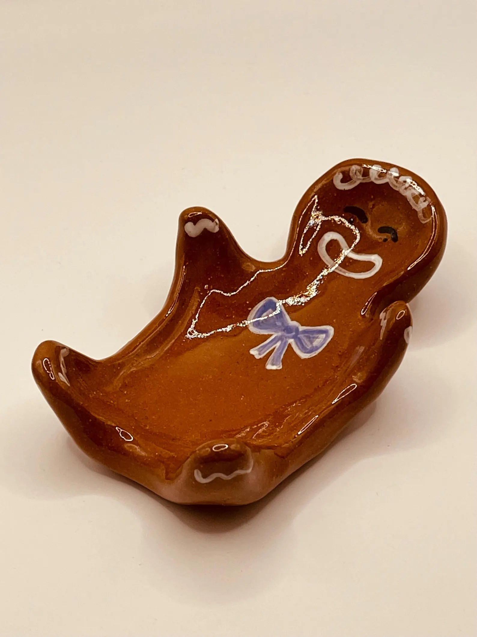 Handmade Gingerbread Man spoon/brush rest or small dish