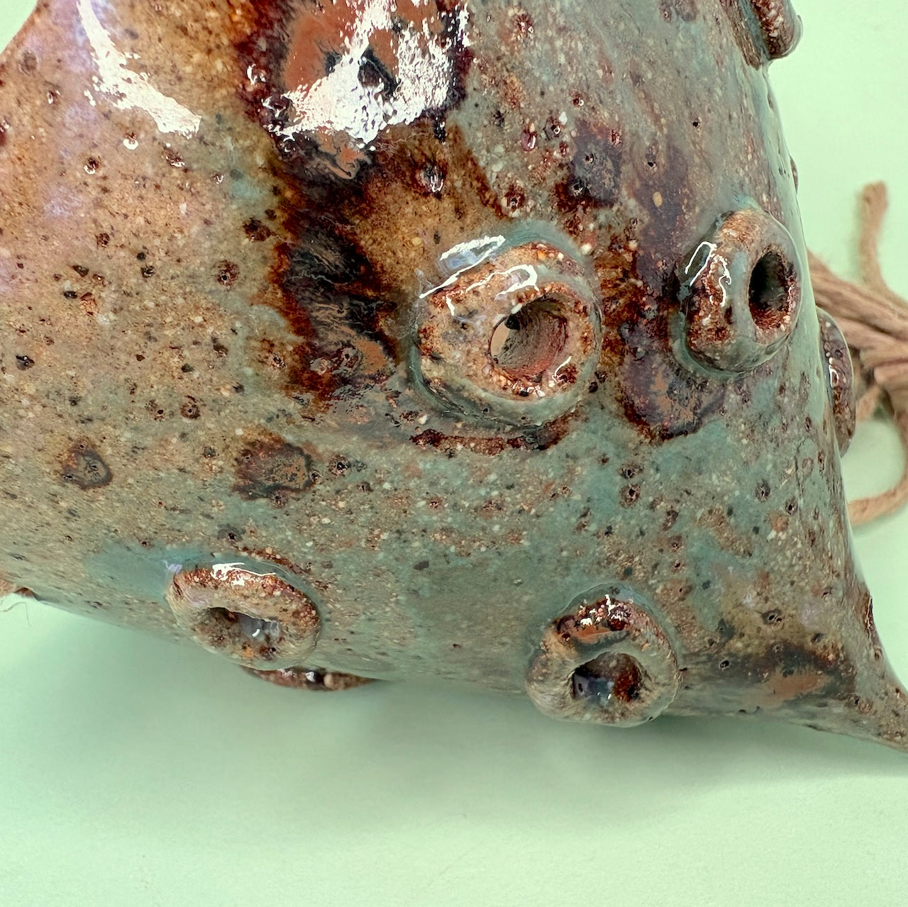 Ceramic hanging shallow cone orchid pot