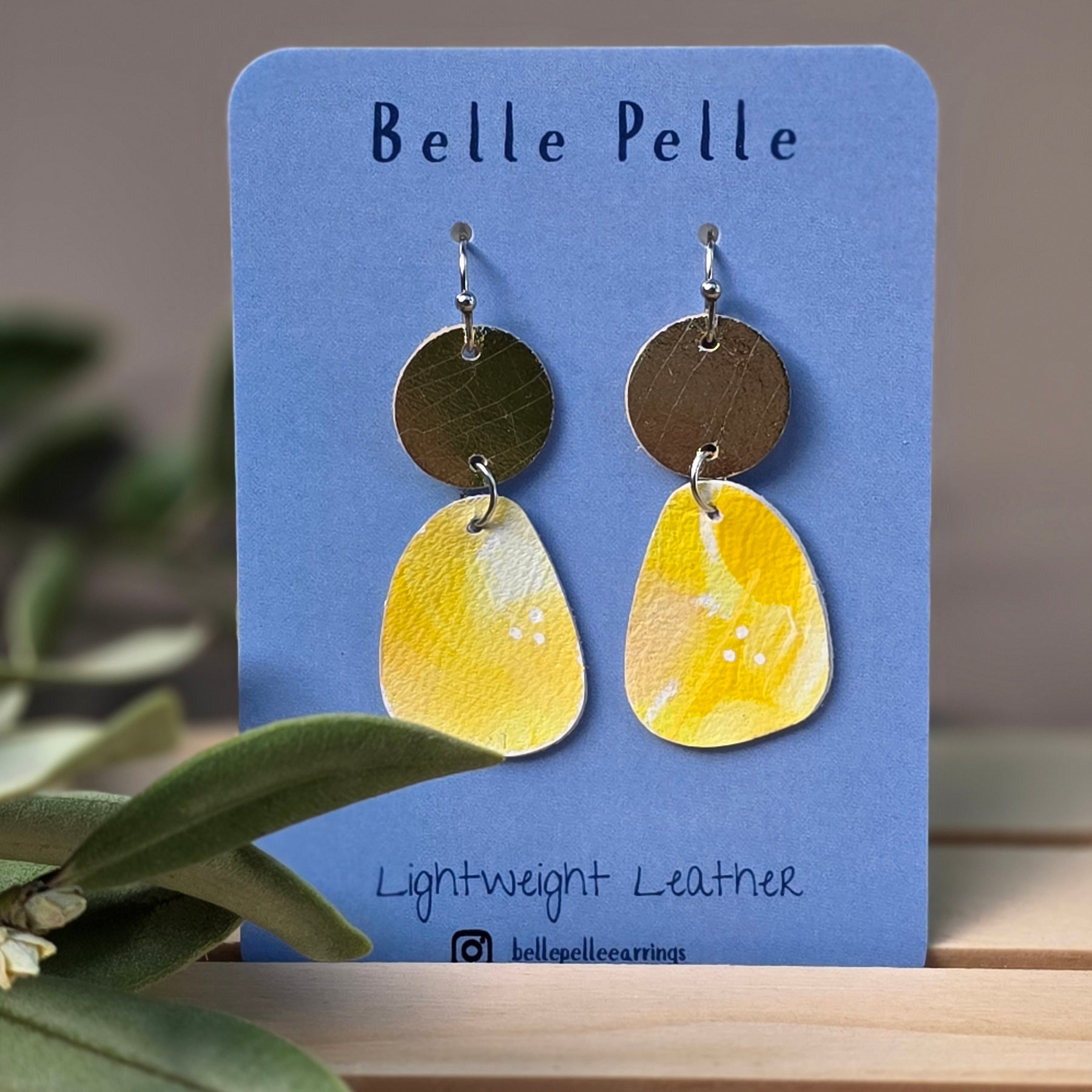 Piccola Musa Leather Earrings – Citrus Blossom
